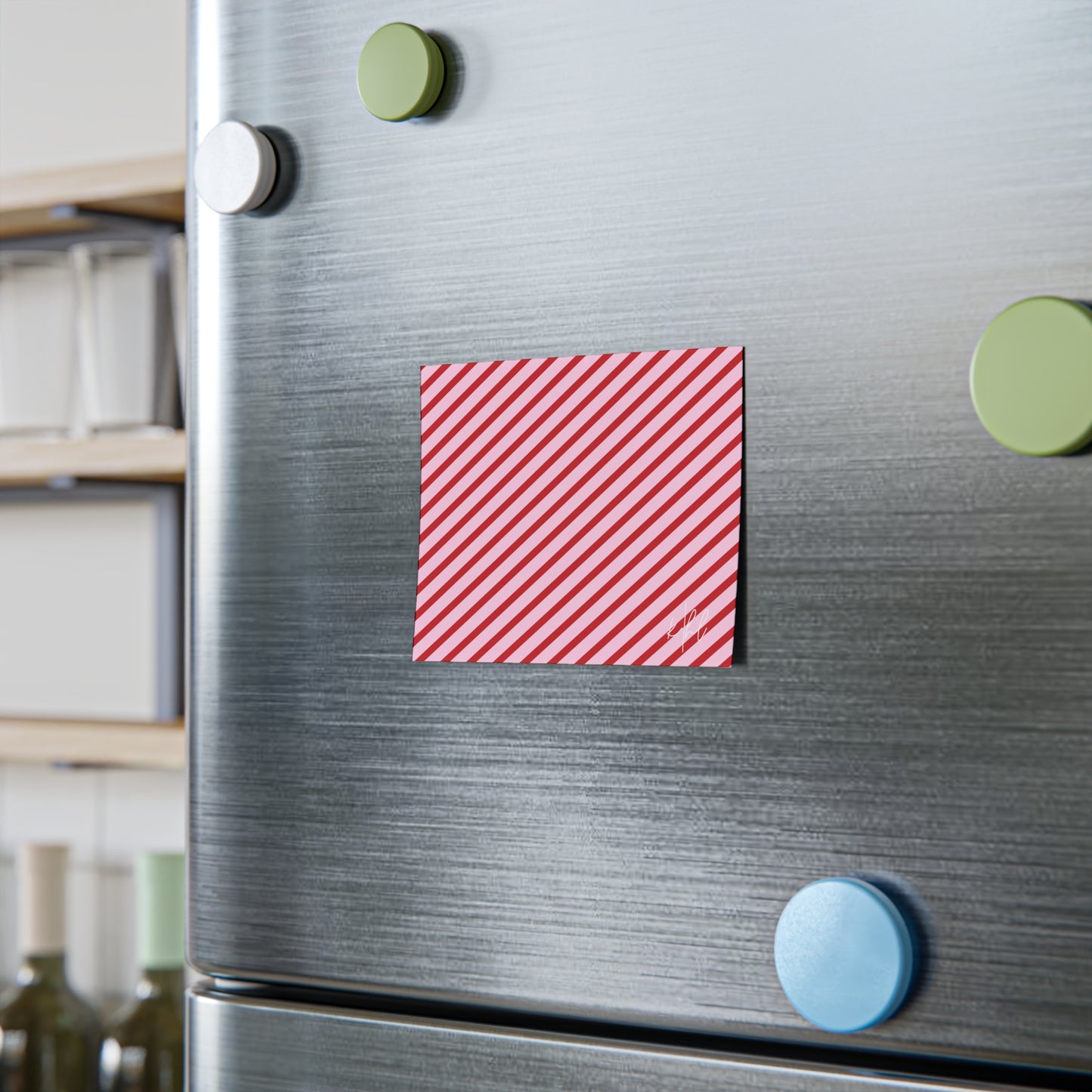 Holiday 25 Pink and Red Diagonal Striped Post-it® Note Pad