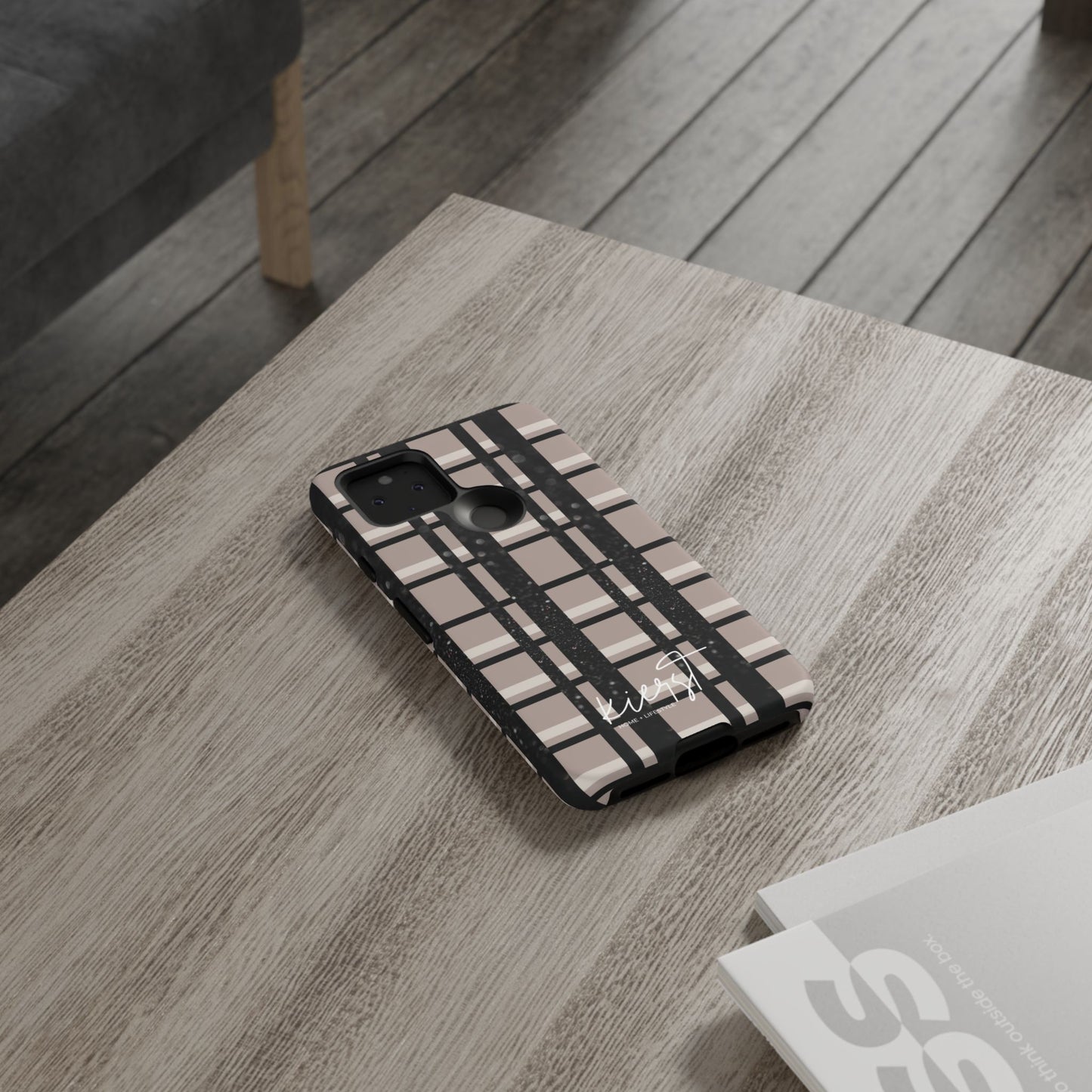 Elevated Neutrals Plaid Google Pixel Case | Taupe, Cream, & Black—Refined, Not Routine