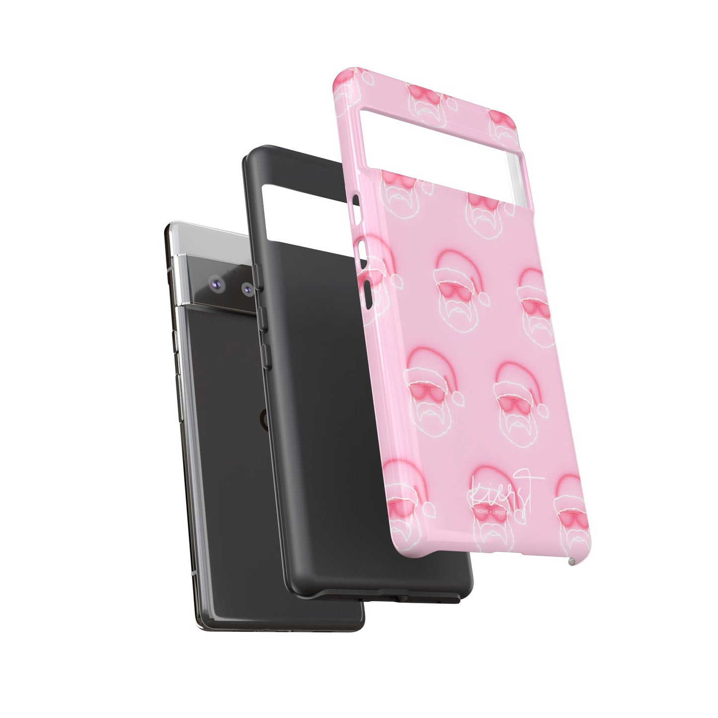 Holiday 25 Neon Sign Santa on Pink Google Pixel Phone Case
