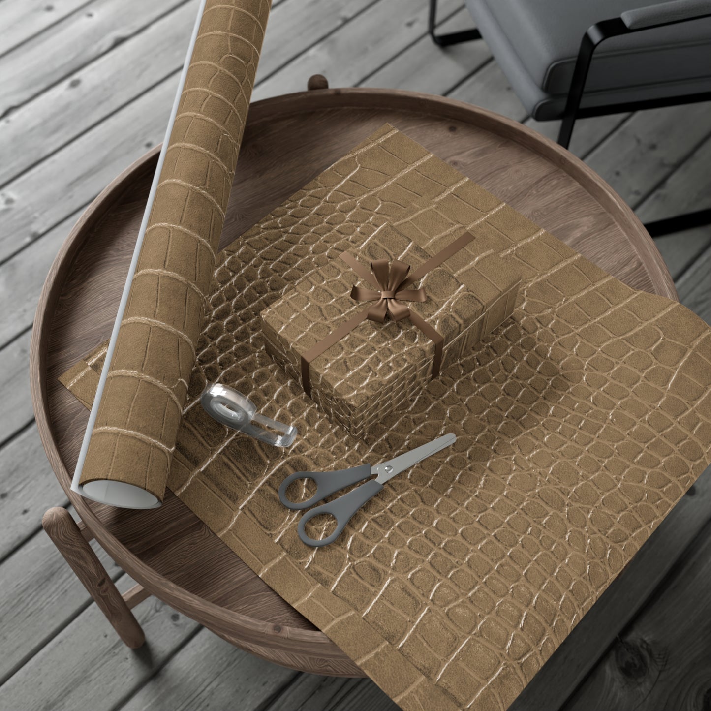 Tan Alligator Gift Wrapping Paper