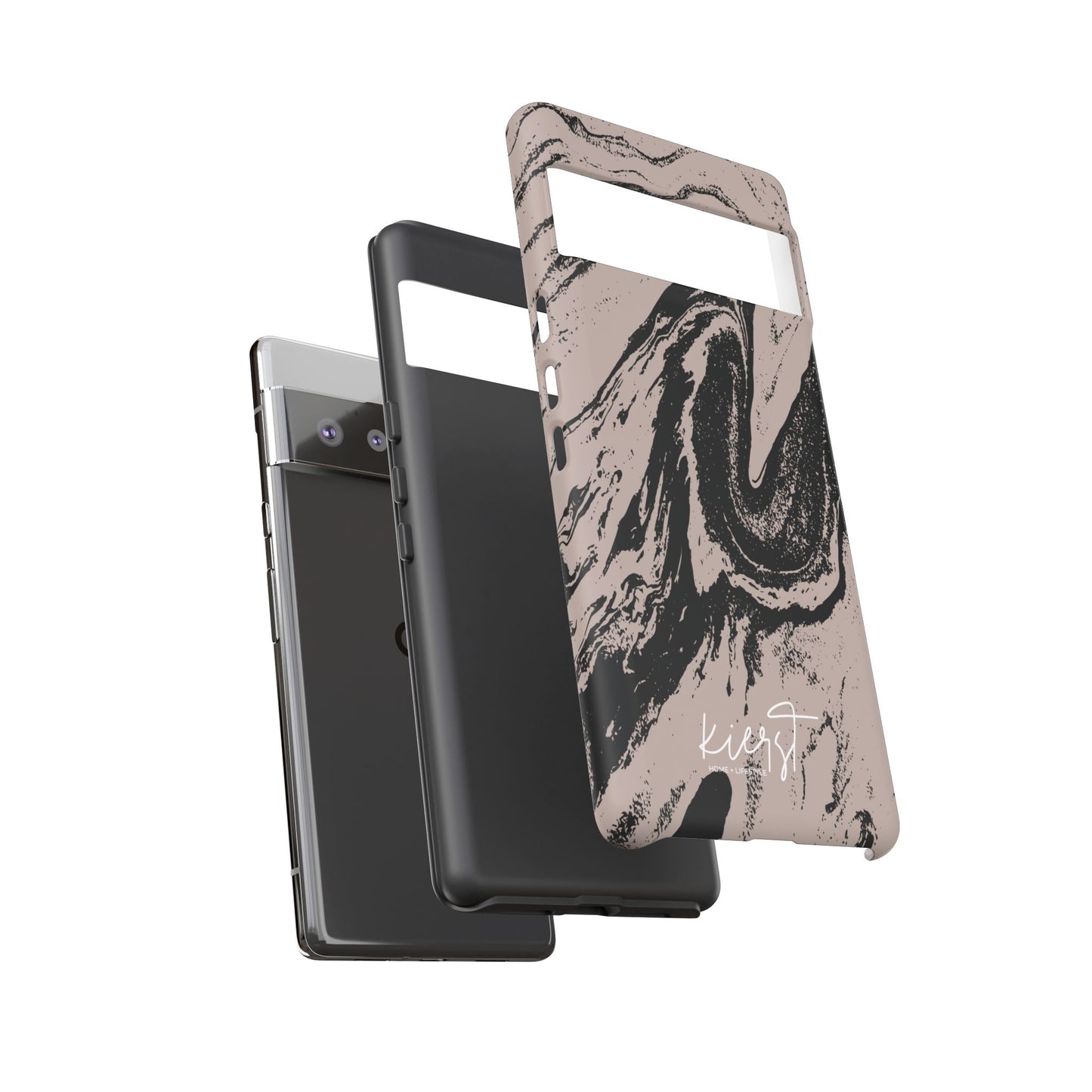 Taupe and Black Marble Google Pixel Phone Case | Artistic, Durable Protection For Your Pixel
