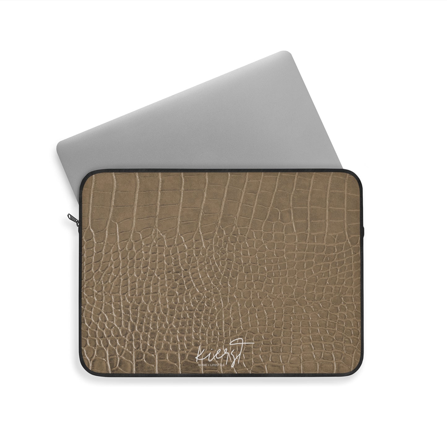 Tan Alligator Laptop Sleeve | Refined Texture Meets Everyday Function