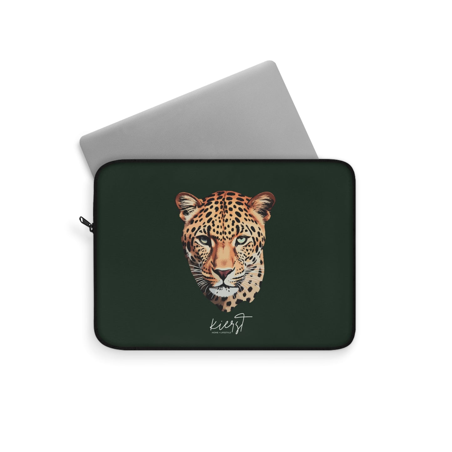 kierst Signature Midnight Pine Laptop Sleeve with Leopard Head - Limited Edition