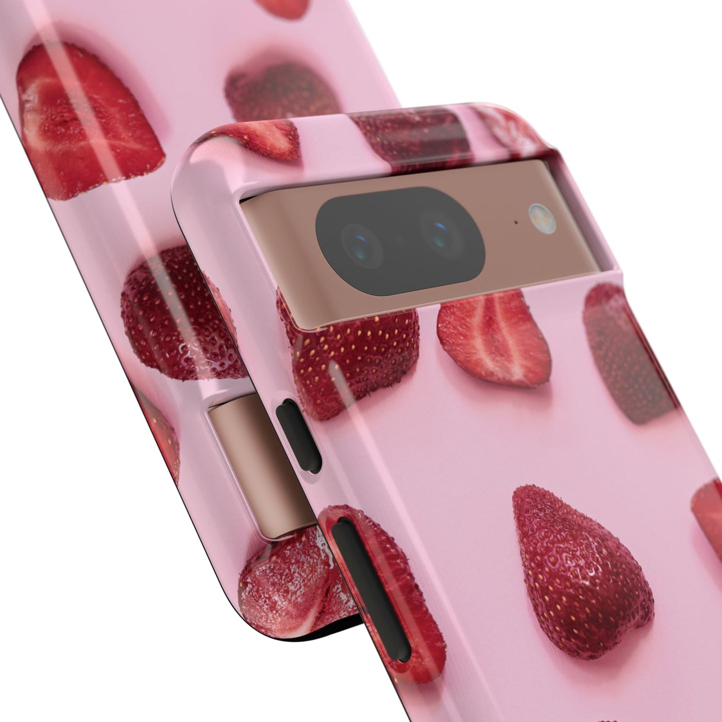 Strawberries Google Pixel Case | Blush-Toned Charm Meets Playful Precision