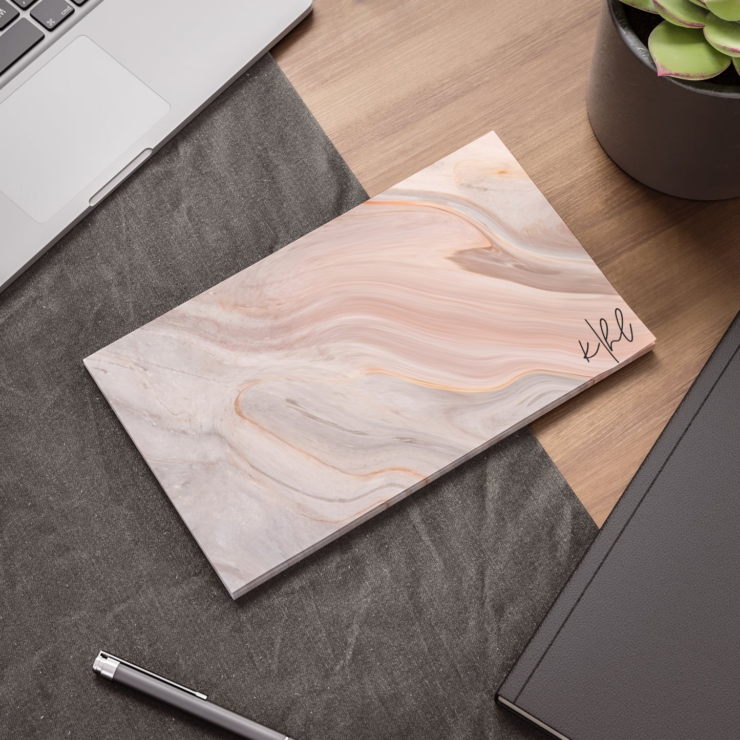 Blush Swirl Marble Post-it® Note Pad | Soft Pink Marble-Inspired Sticky Notes for Chic Desks