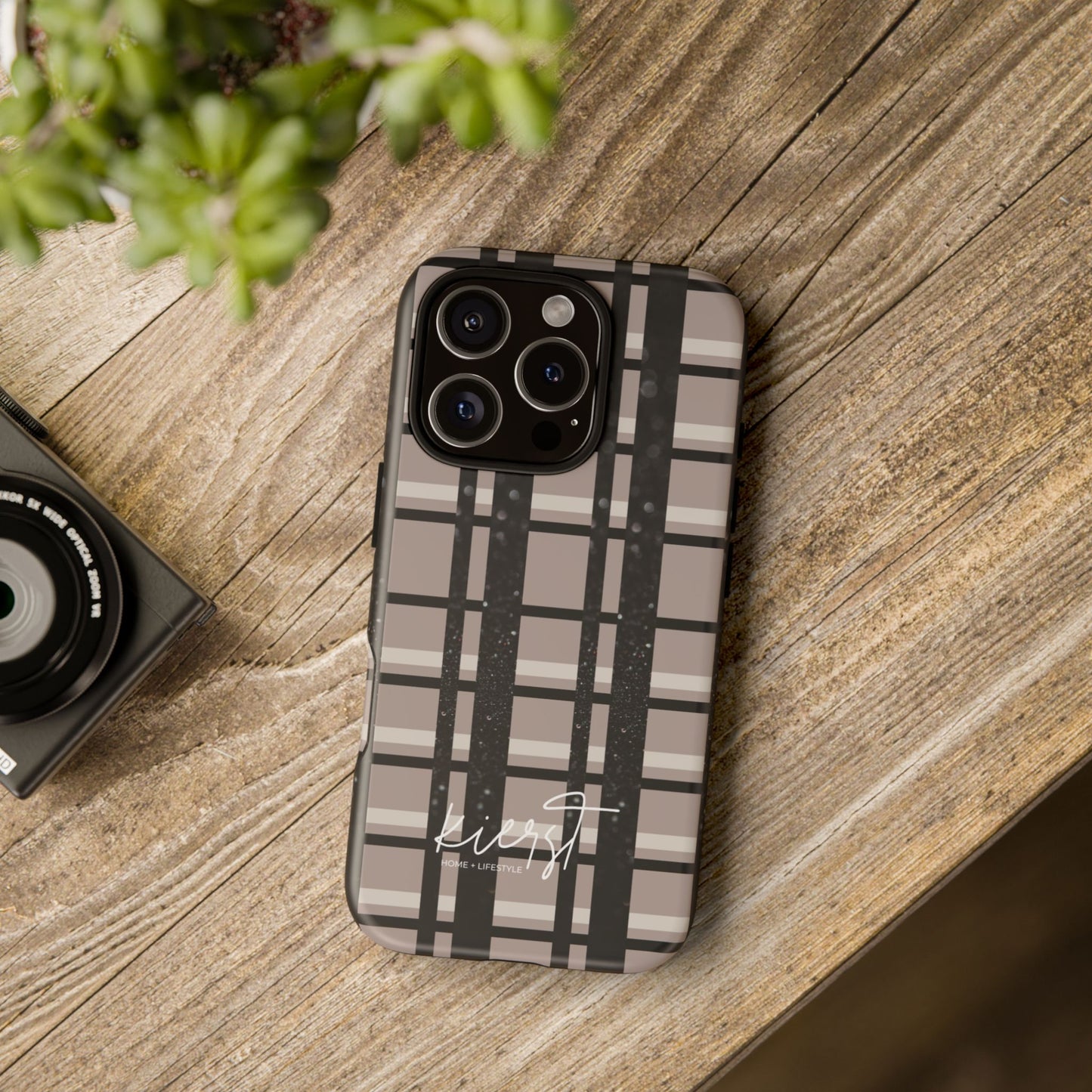 Elevated Neutrals Plaid iPhone Case | Classic Pattern, Modern Contrast