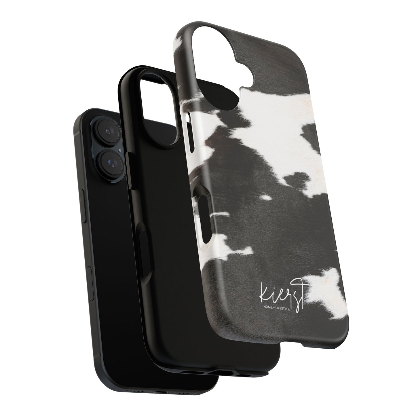 Black and White Cow Hide Print iPhone Case