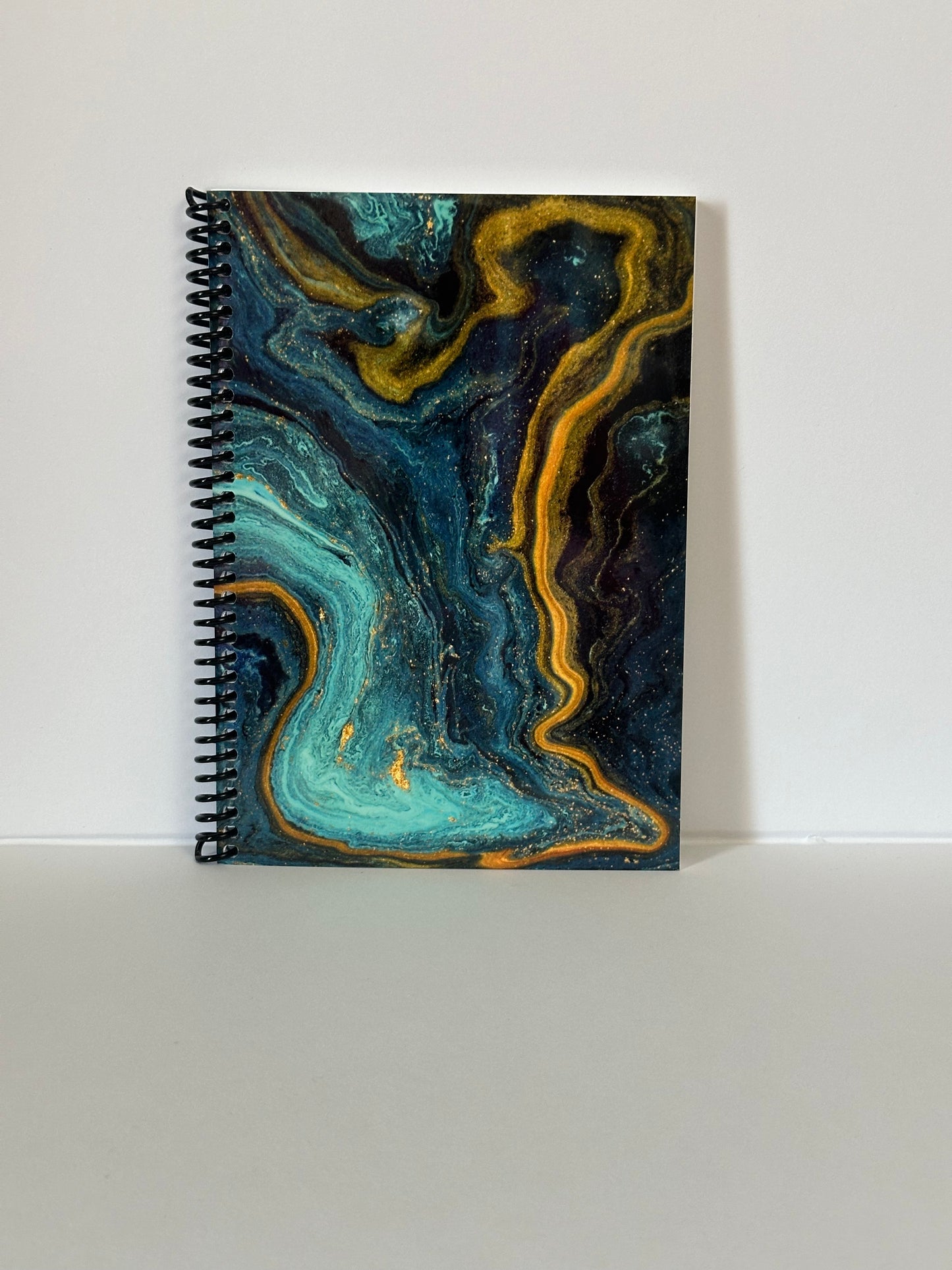 Gold & Teal Marble Notebook | Cosmic Energy Meets Everyday Notes