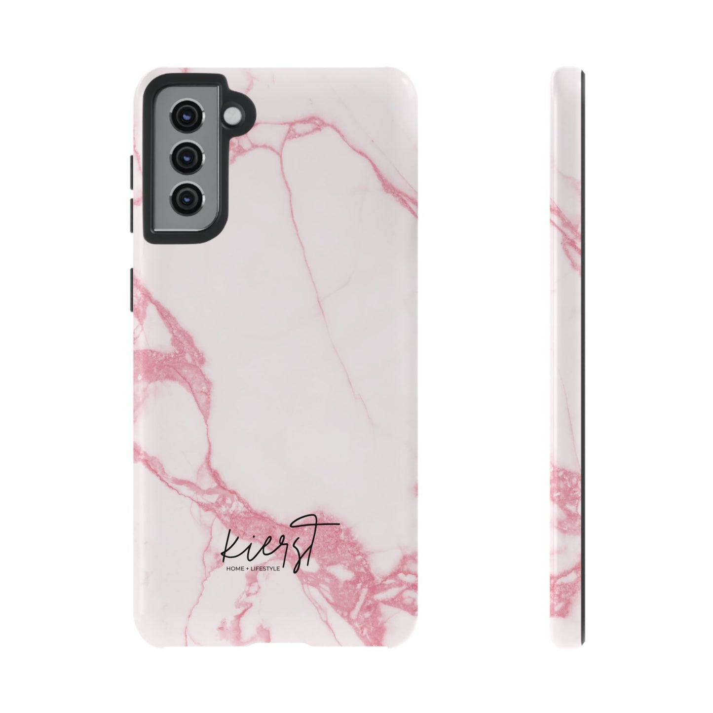 Pink & White Marble Samsung Galaxy Phone Case | Feminine, Polished, and Quietly Bold