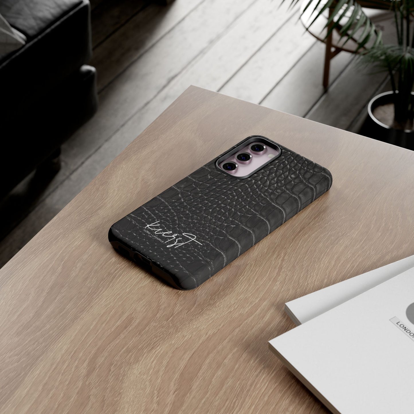 Black Alligator Print Samsung Galaxy Case | Refined Impact, Bold Simplicity