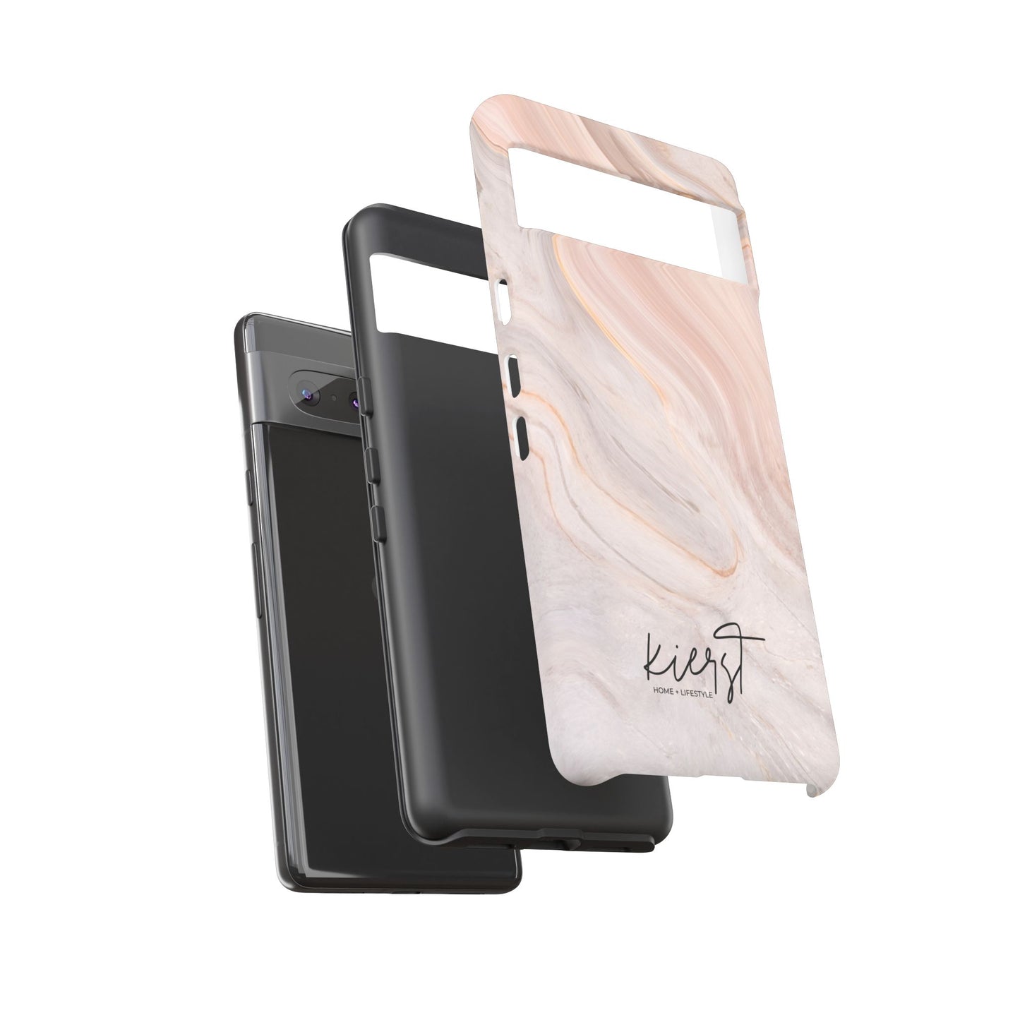 Blush Swirl Marble Google Pixel Phone Case | Soft Movement Meets Curated Luxury