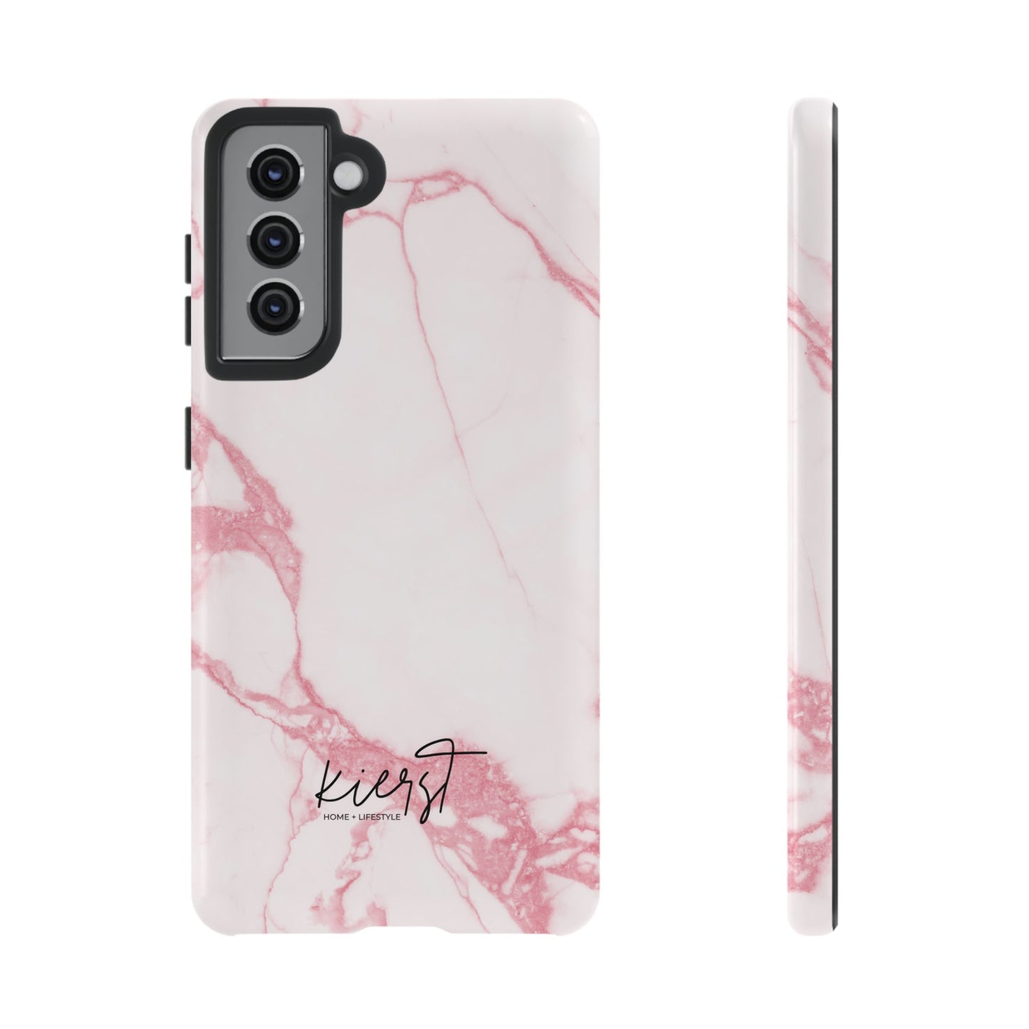 Pink & White Marble Samsung Galaxy Phone Case | Feminine, Polished, and Quietly Bold