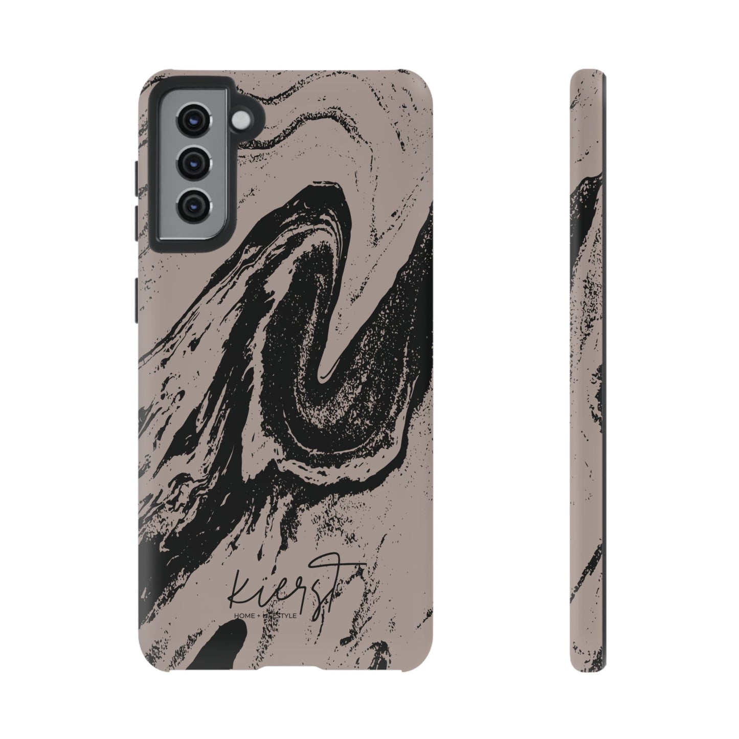 Taupe and Black Marble Samsung Galaxy Phone Case | Sleek, Durable Protection - Edgy, Modern Design