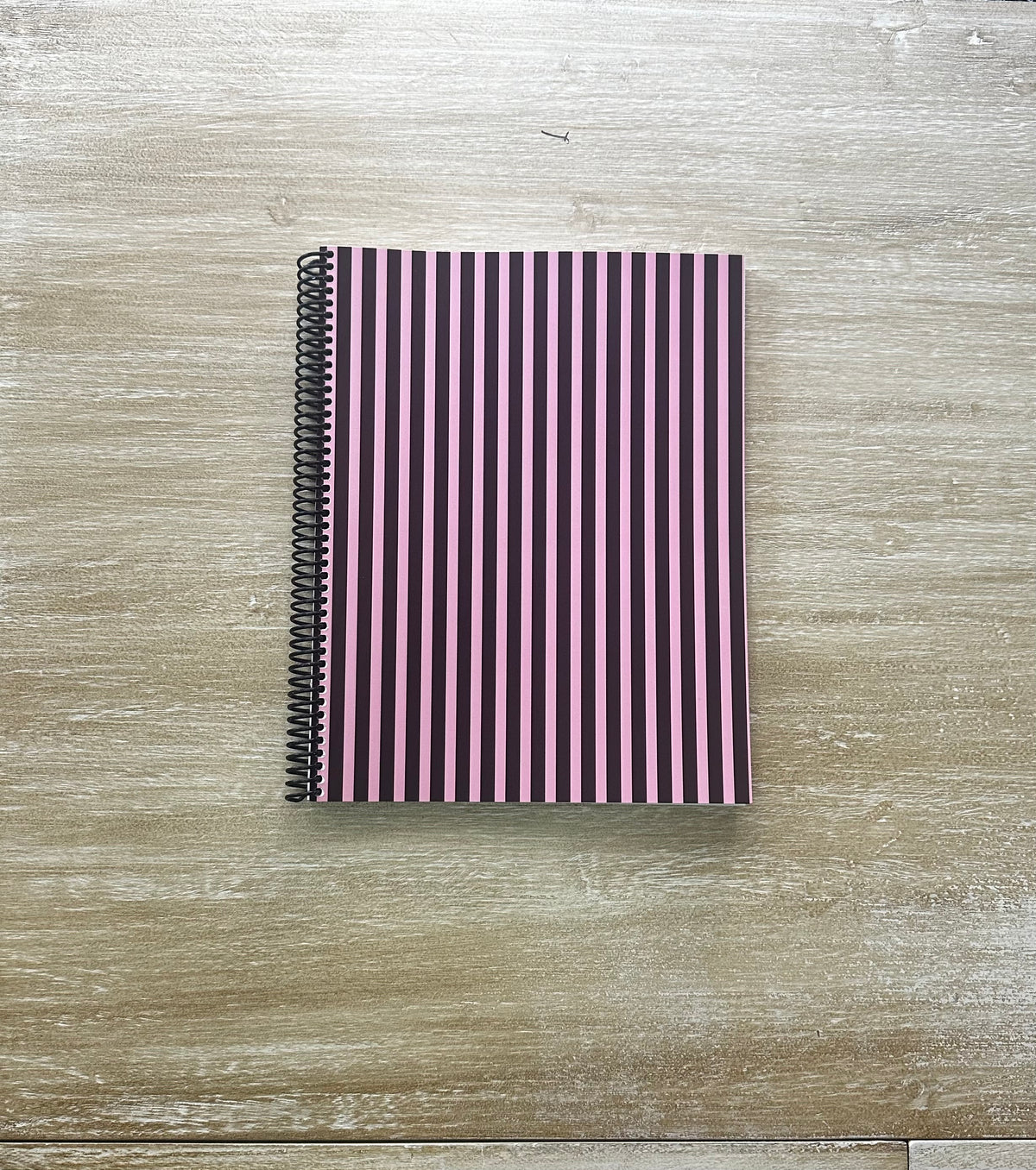 Pink + Signature Velvet Noir Stripes Notebook