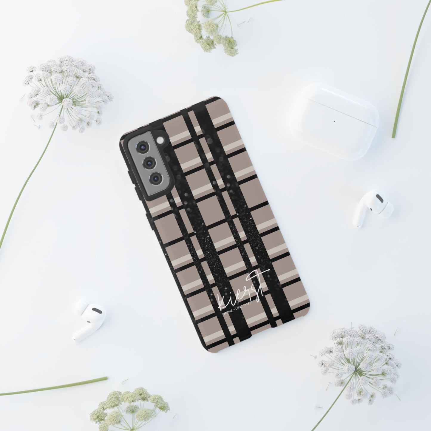 Elevated Neutrals Plaid Samsung Galaxy Case | Structured Style, Soft Edge