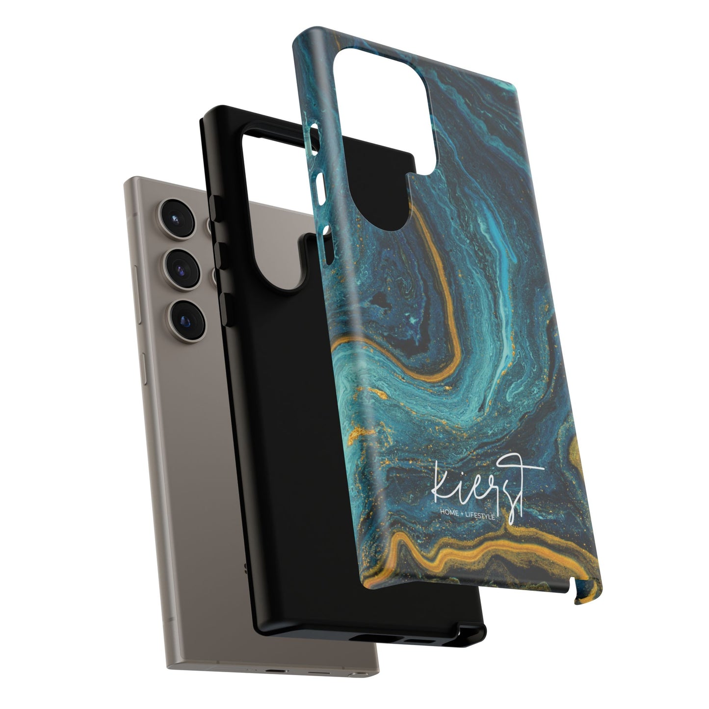 Gold & Teal Marble Samsung Galaxy Case | Swirled Depth Meets Everyday Edge