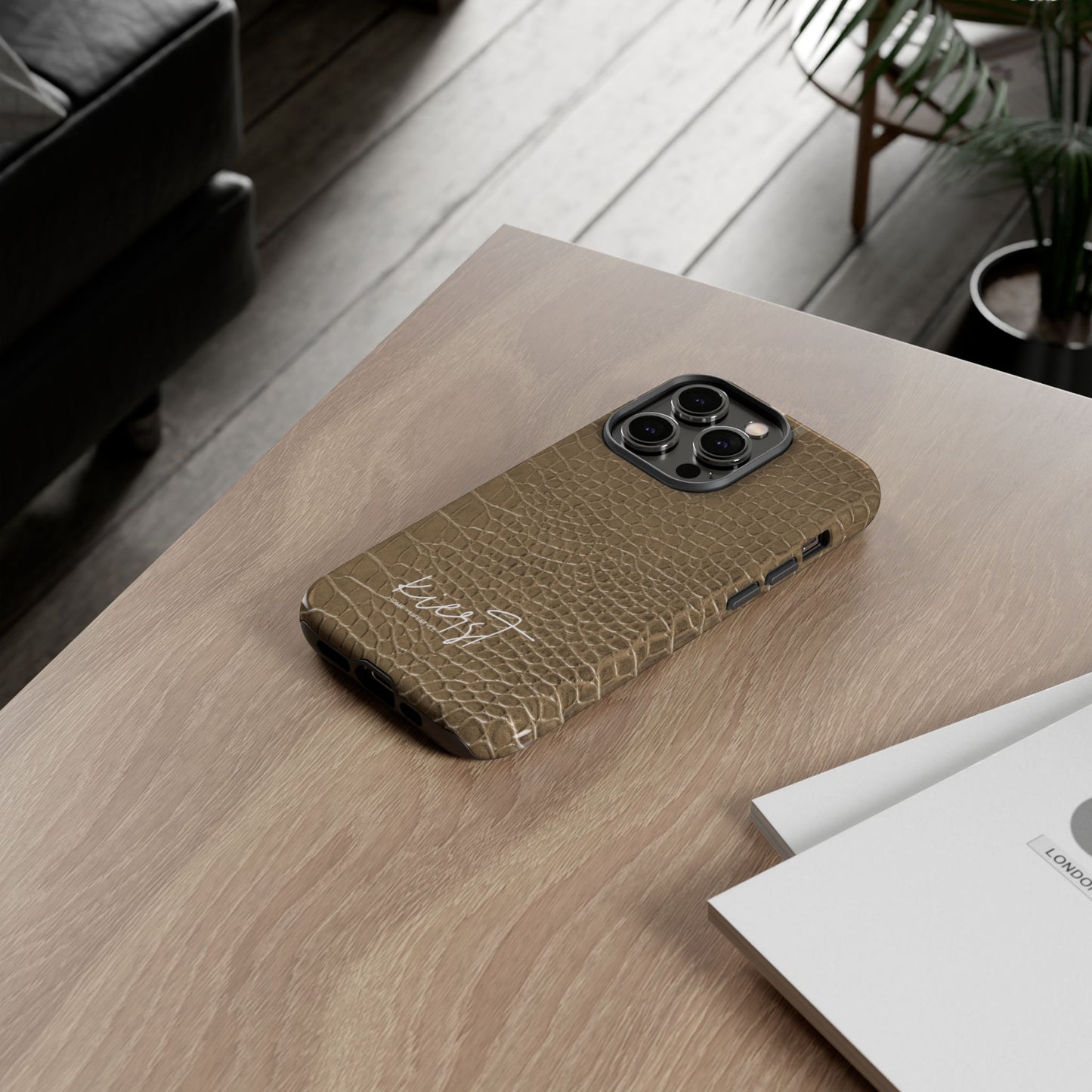 Tan Alligator Print iPhone Case | Elevated texture meets everyday ease