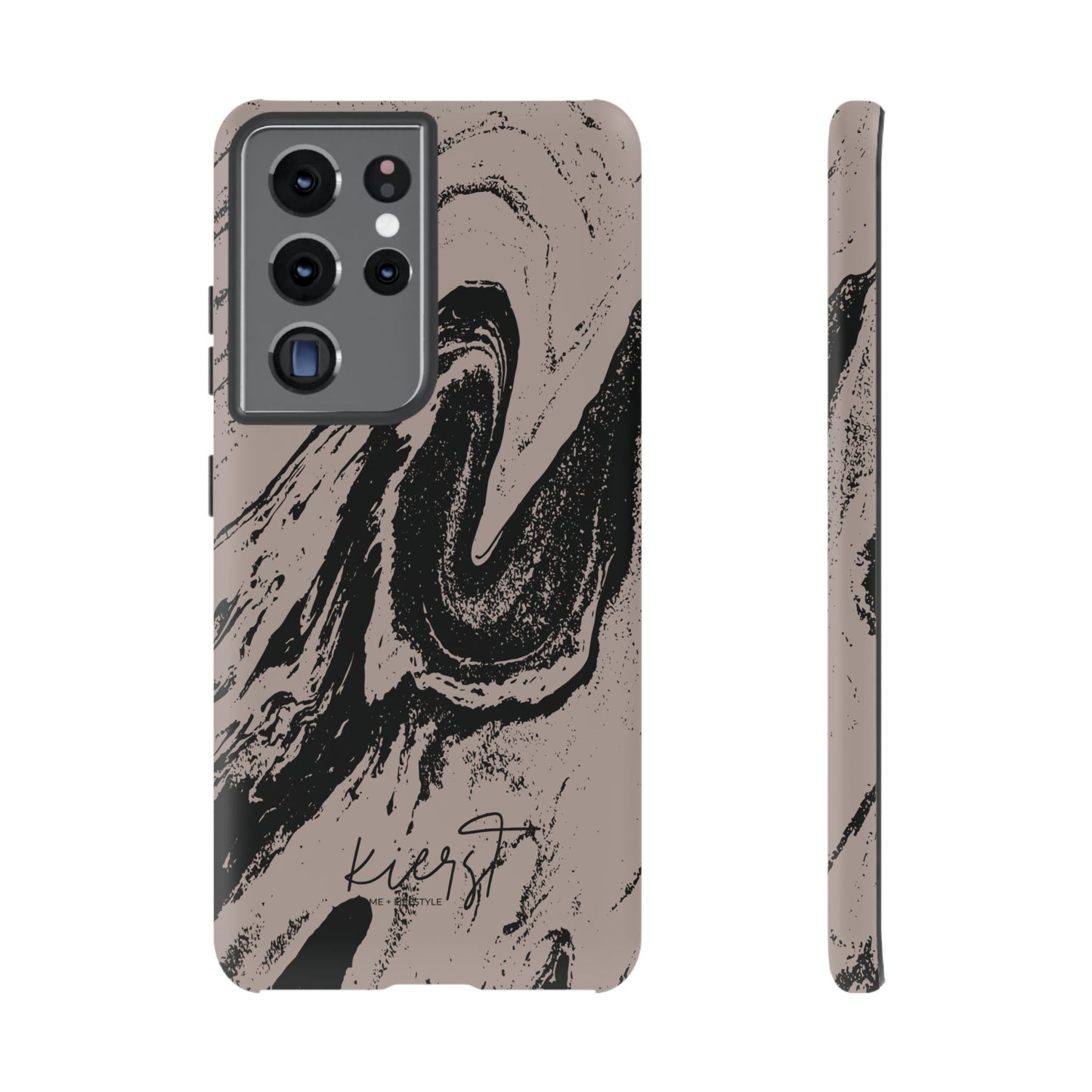 Taupe and Black Marble Samsung Galaxy Phone Case | Sleek, Durable Protection - Edgy, Modern Design
