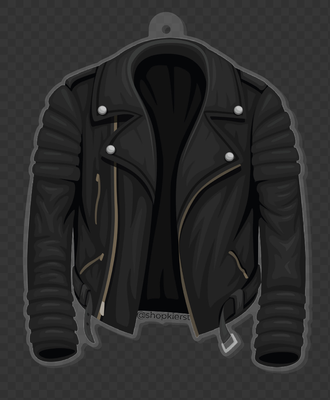 Black Leather Moto Jacket Ornament + Keychain