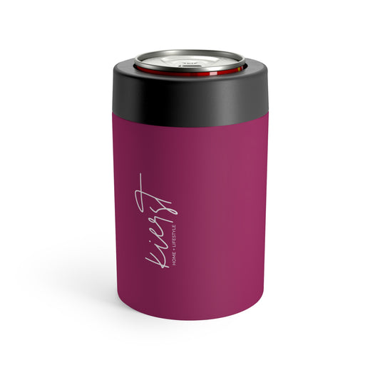 Who I Love II Can Holder – Deep Plum with Warm Sunset Smiley