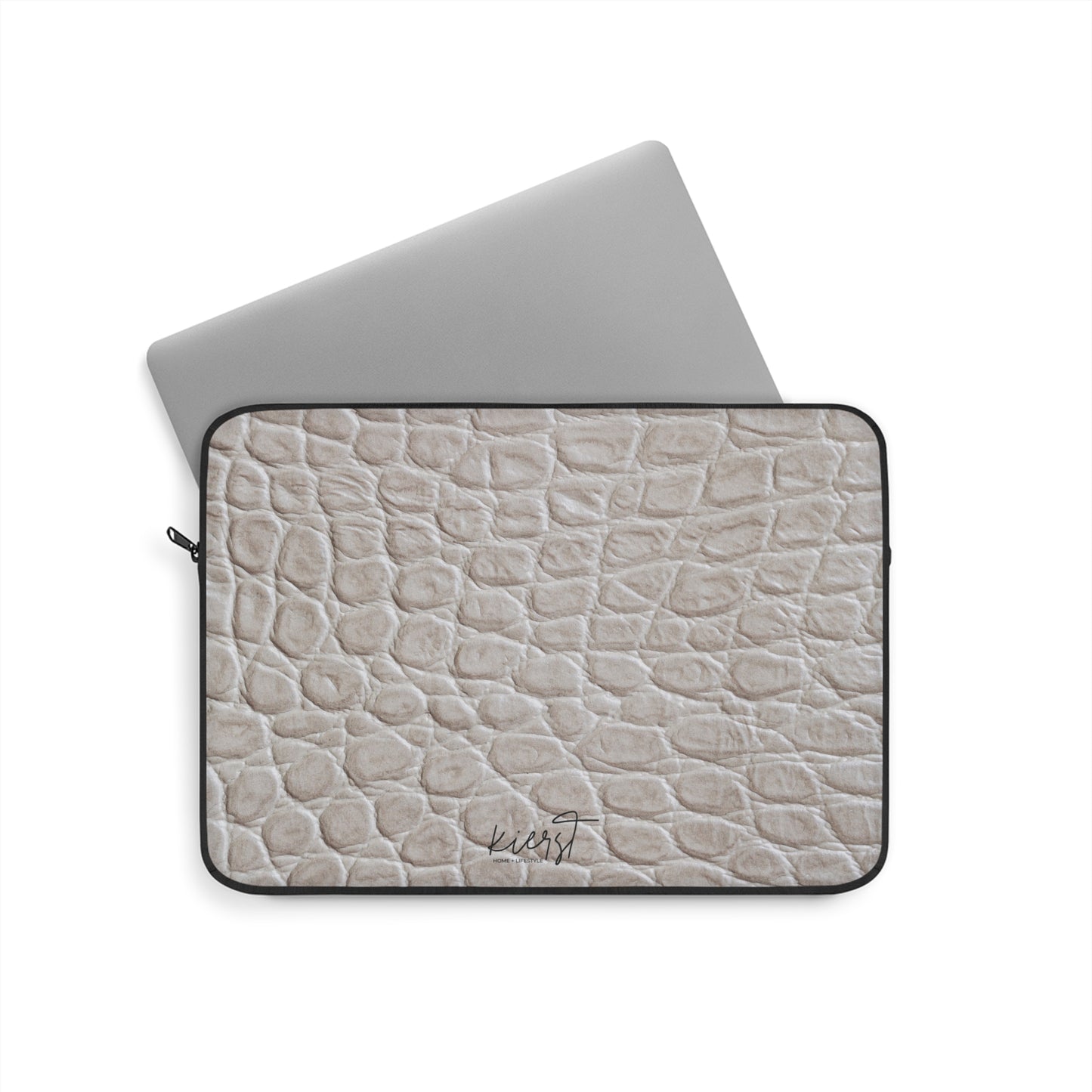 Cream Reptile Print Laptop Sleeve | Elevated Printed Texture for Everyday Tech