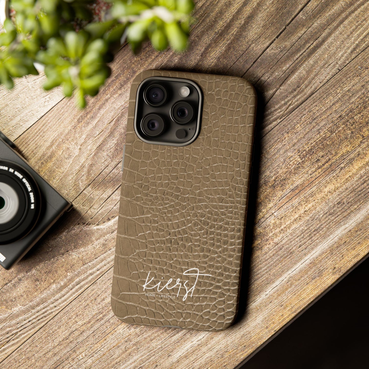 Tan Alligator Print iPhone Case | Elevated texture meets everyday ease