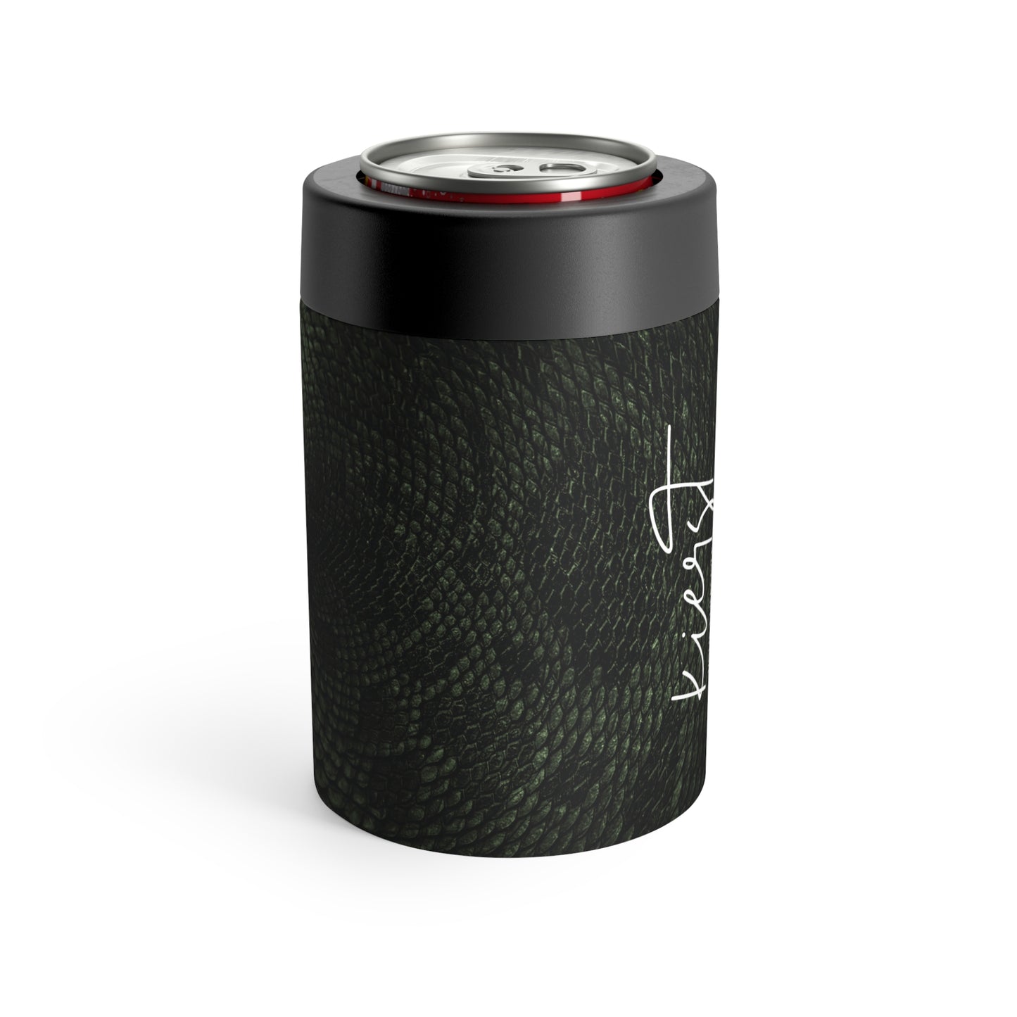 Deep Rich Green Snake Print Can Holder | Bold & Refined