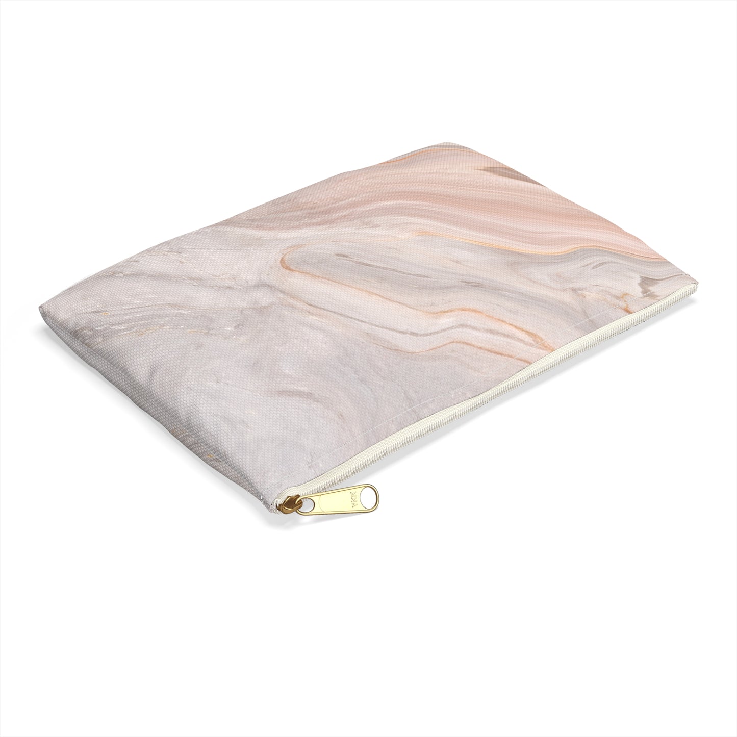 Blush Swirl Marble Accessory Pouch – Soft Neutral Stone-Inspired Print