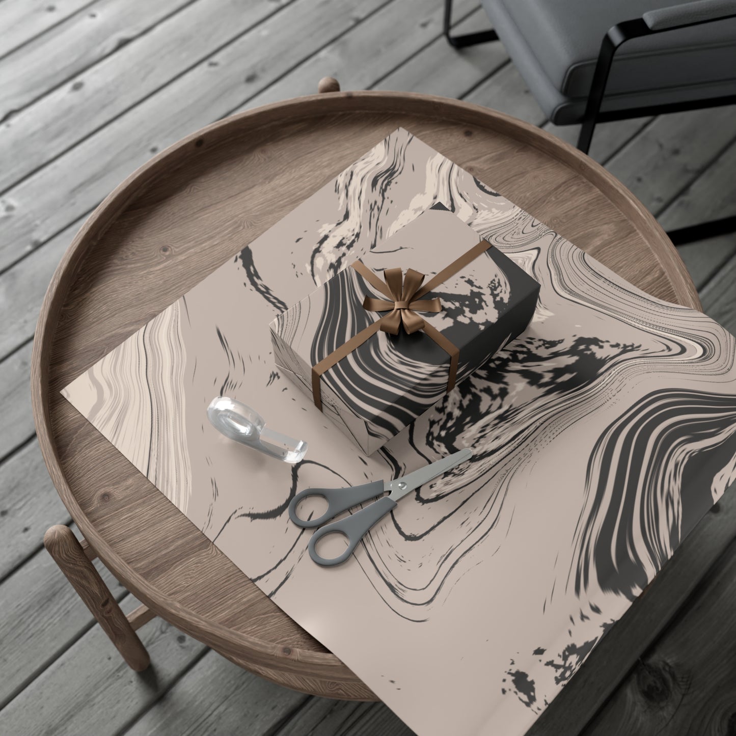 Cream, Grey, and Taupe Marble Gift Wrapping Paper