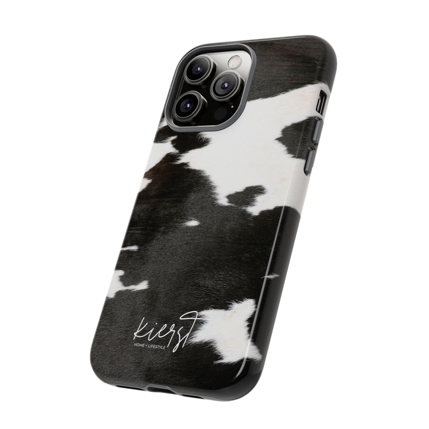 Black and White Cow Hide Print iPhone Case