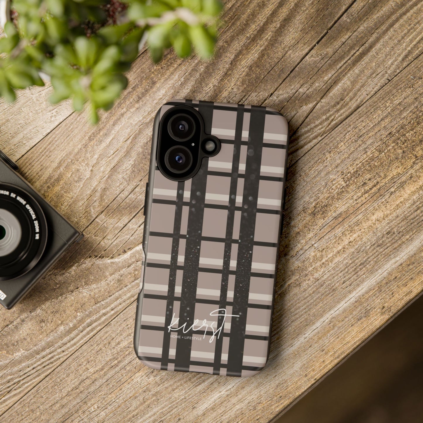 Elevated Neutrals Plaid iPhone Case | Classic Pattern, Modern Contrast