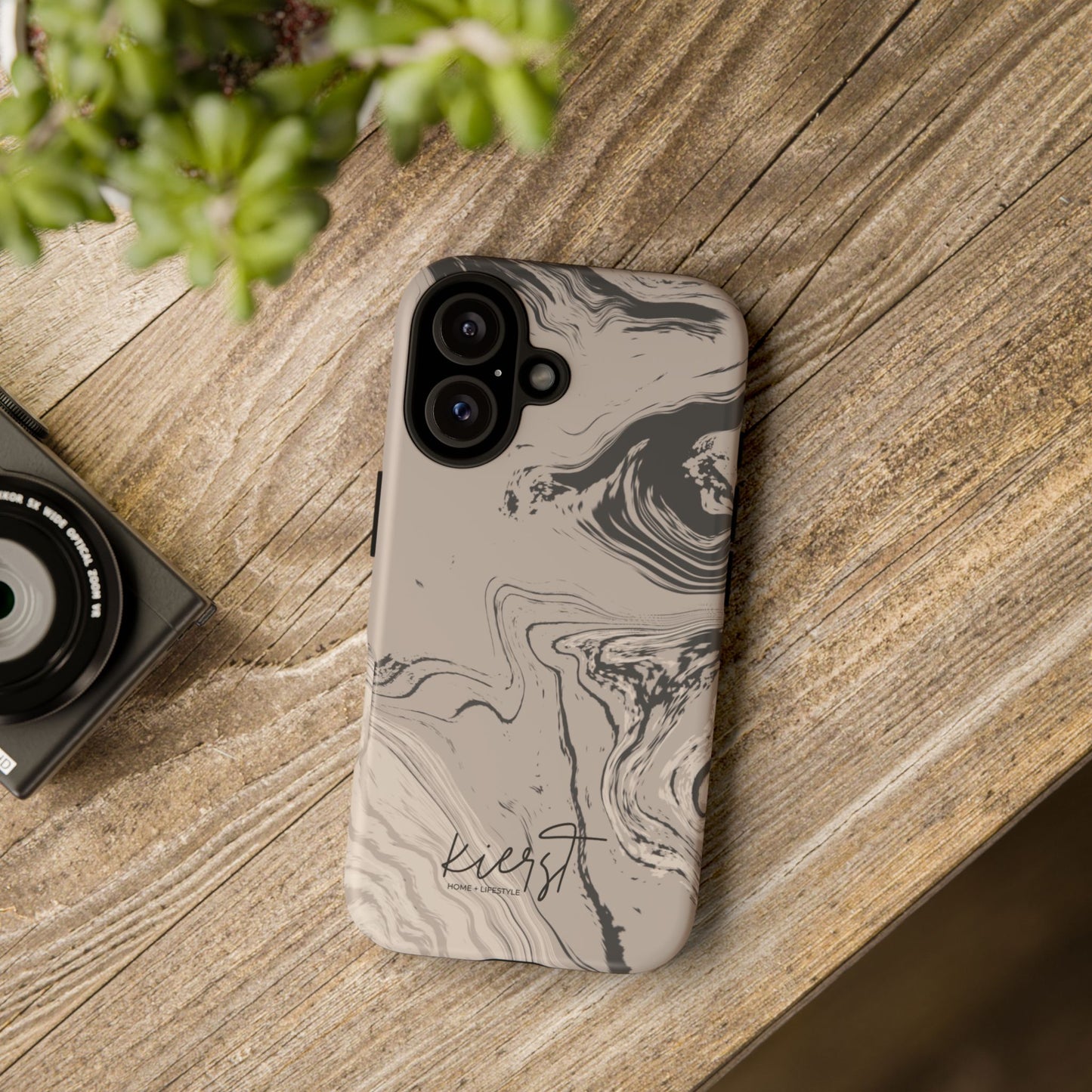 Cream, Grey, and Taupe Marble iPhone Case | A Bold Neutral Grounded in Softness
