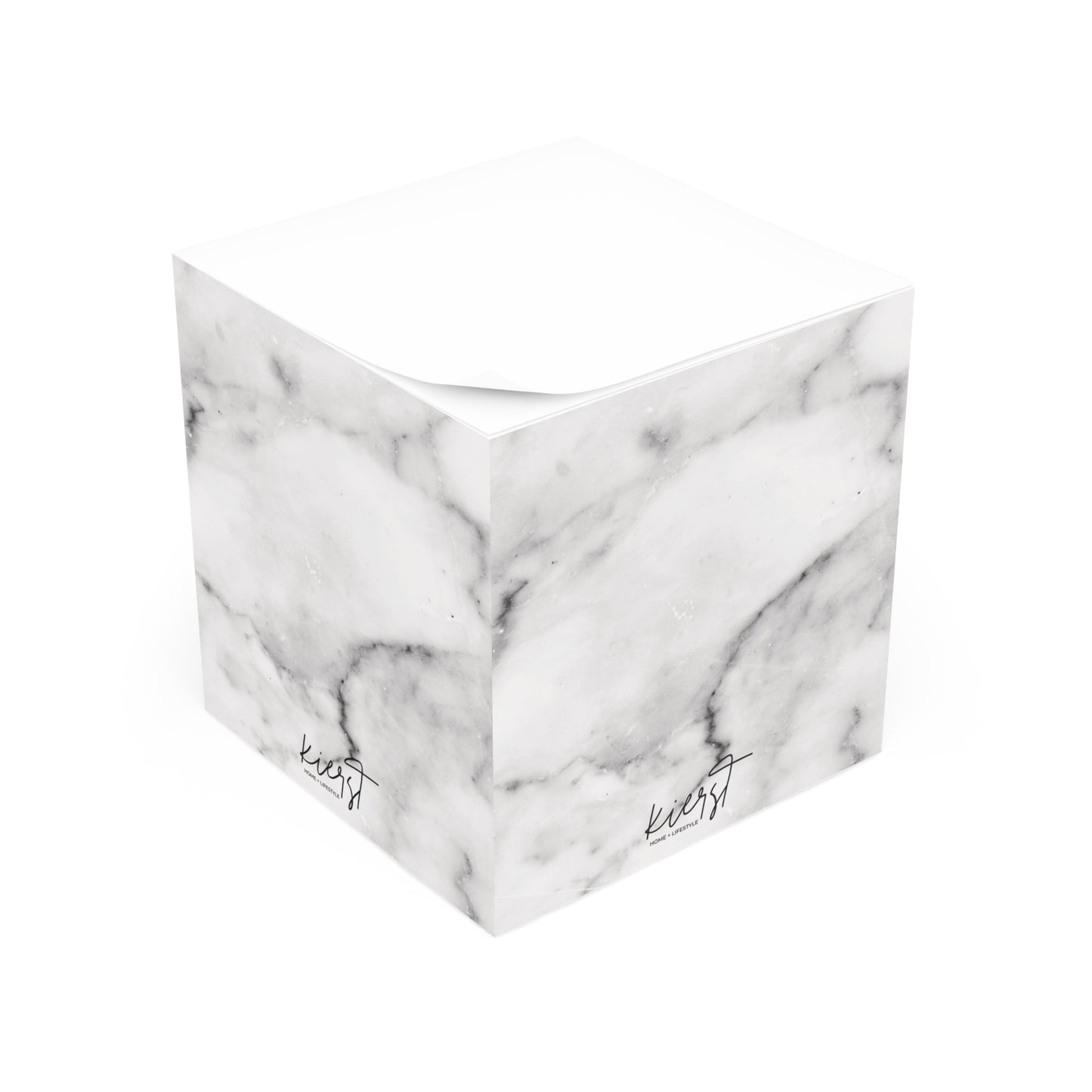 Lived-In Grey and White Marble Note Cube | Timeless Minimalism