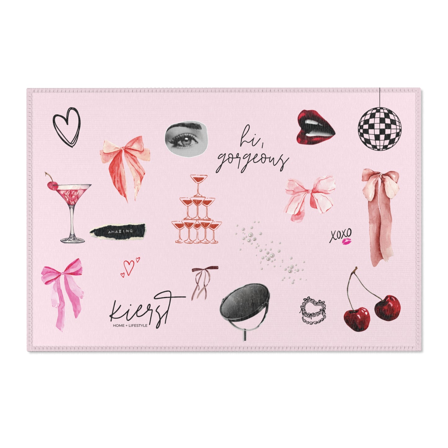 Edge of Romance Area Rug ā Landscape Pink Collage Design