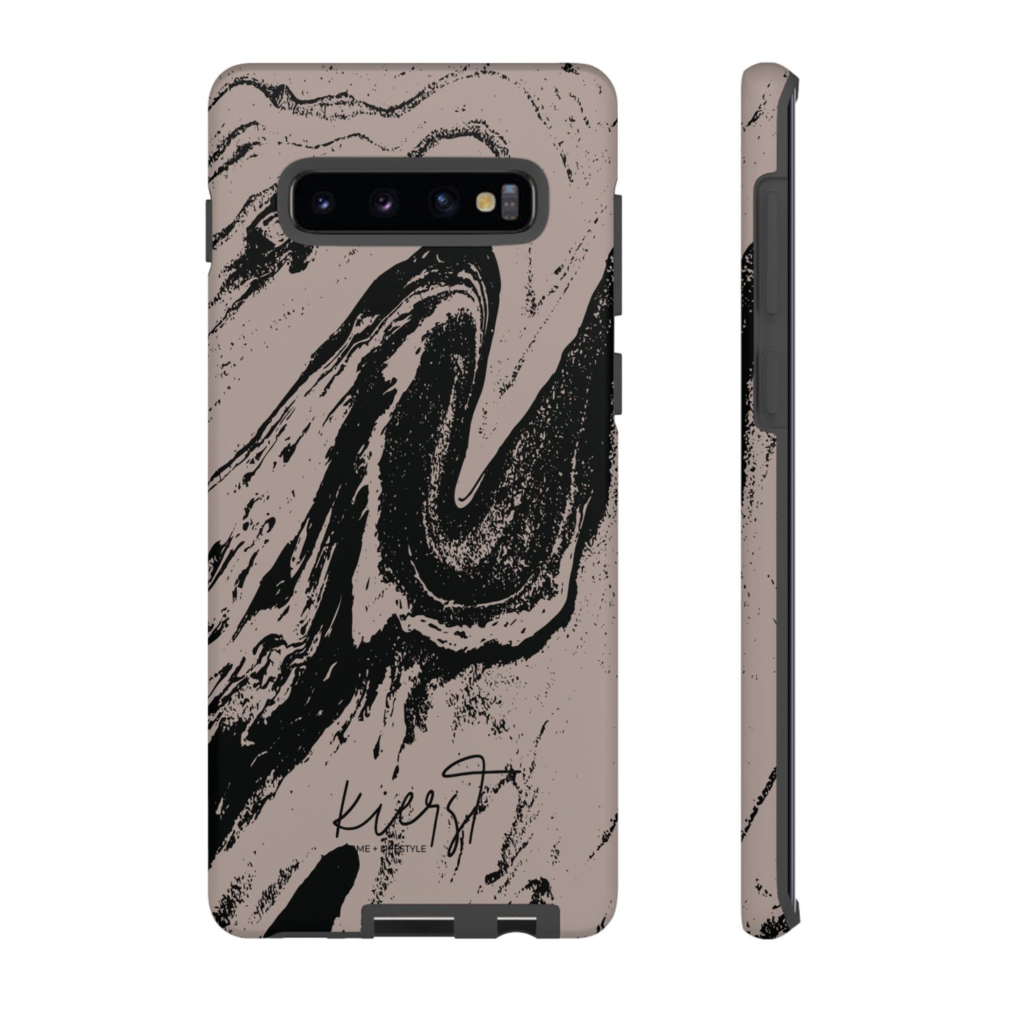 Taupe and Black Marble Samsung Galaxy Phone Case | Sleek, Durable Protection - Edgy, Modern Design