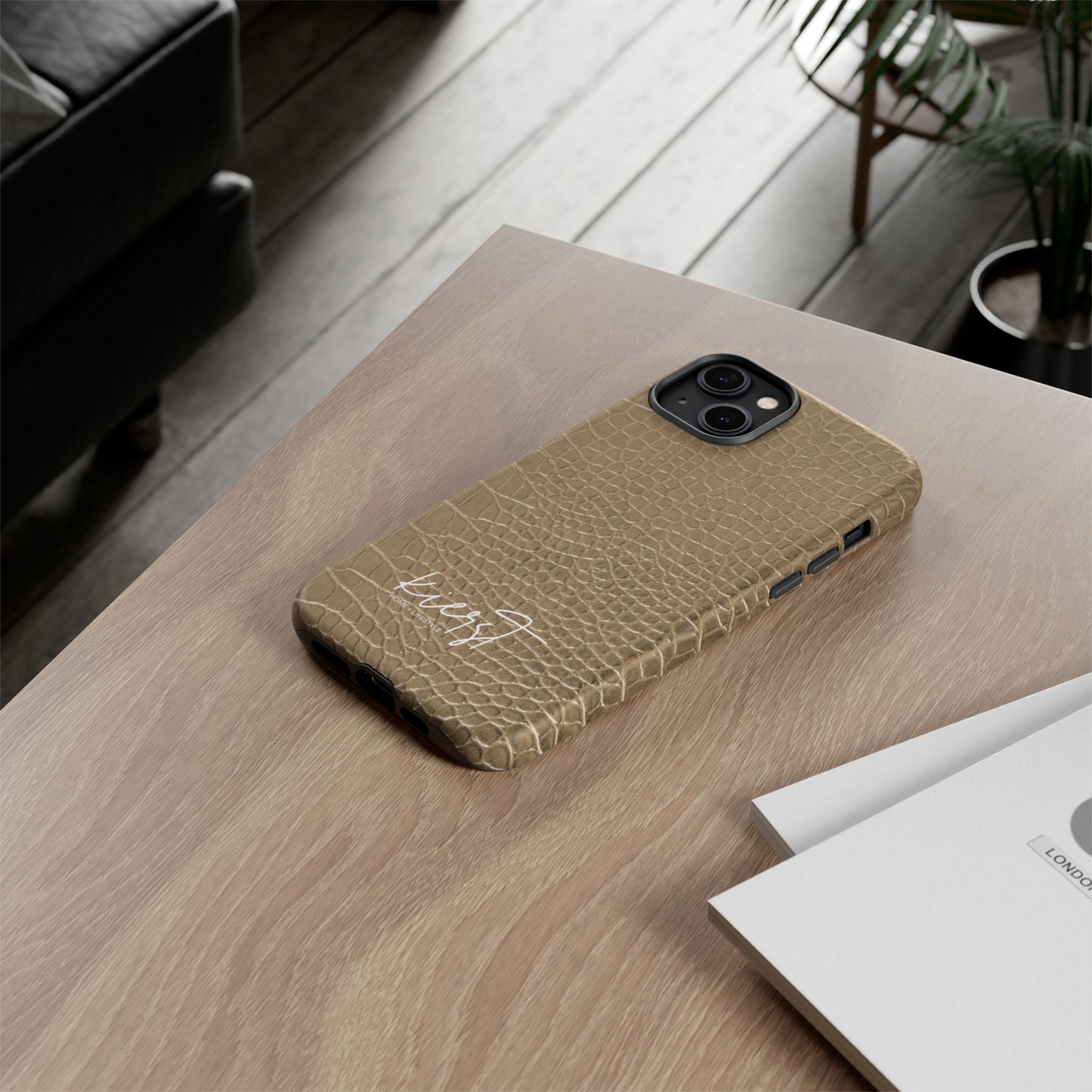 Tan Alligator Print iPhone Case | Elevated texture meets everyday ease
