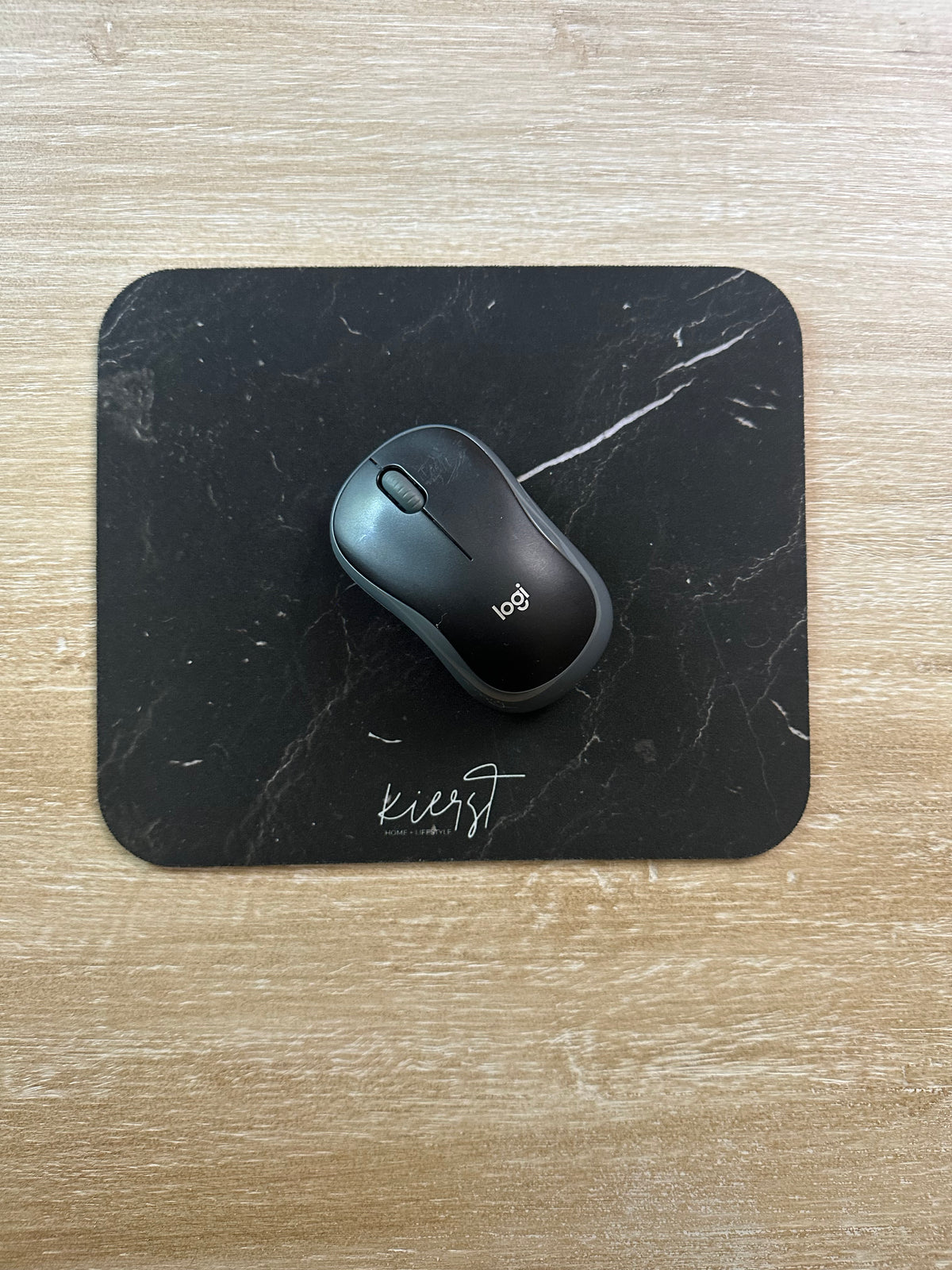 Black Marble Mouse Pad