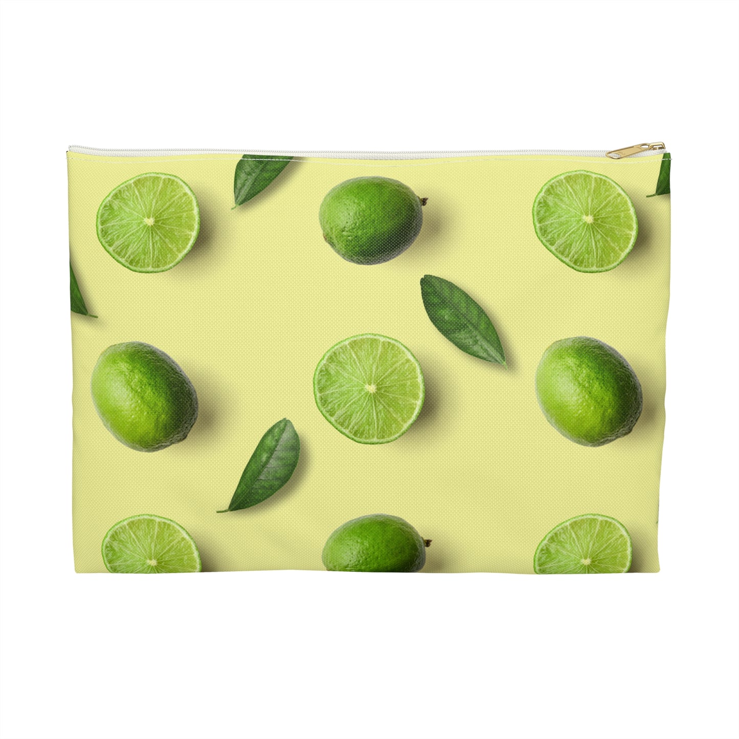 Limes Accessory Pouch – Limited Edition Citrus Print on Pastel Yellow