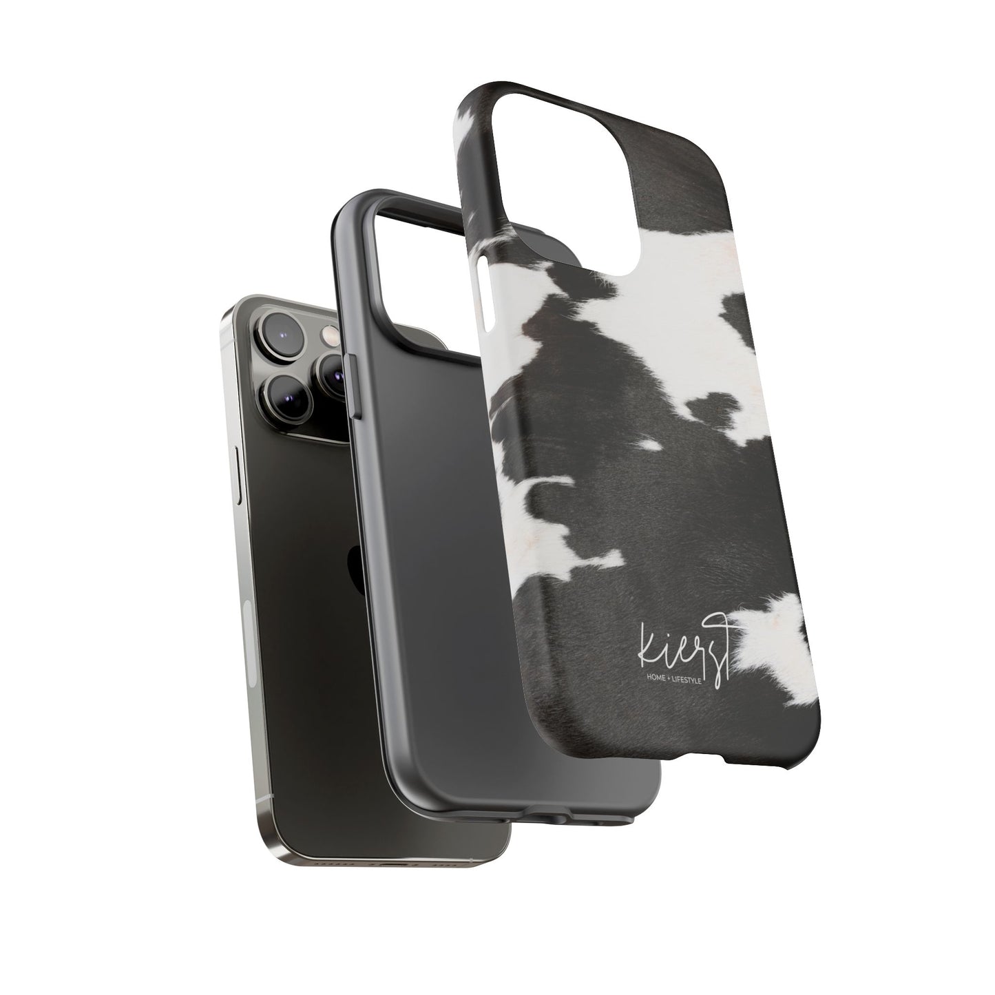 Black and White Cow Hide Print iPhone Case