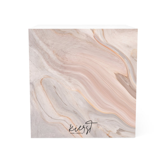 Blush Swirl Marble Note Cube Sticky Notes | Elevated Desk Essentials