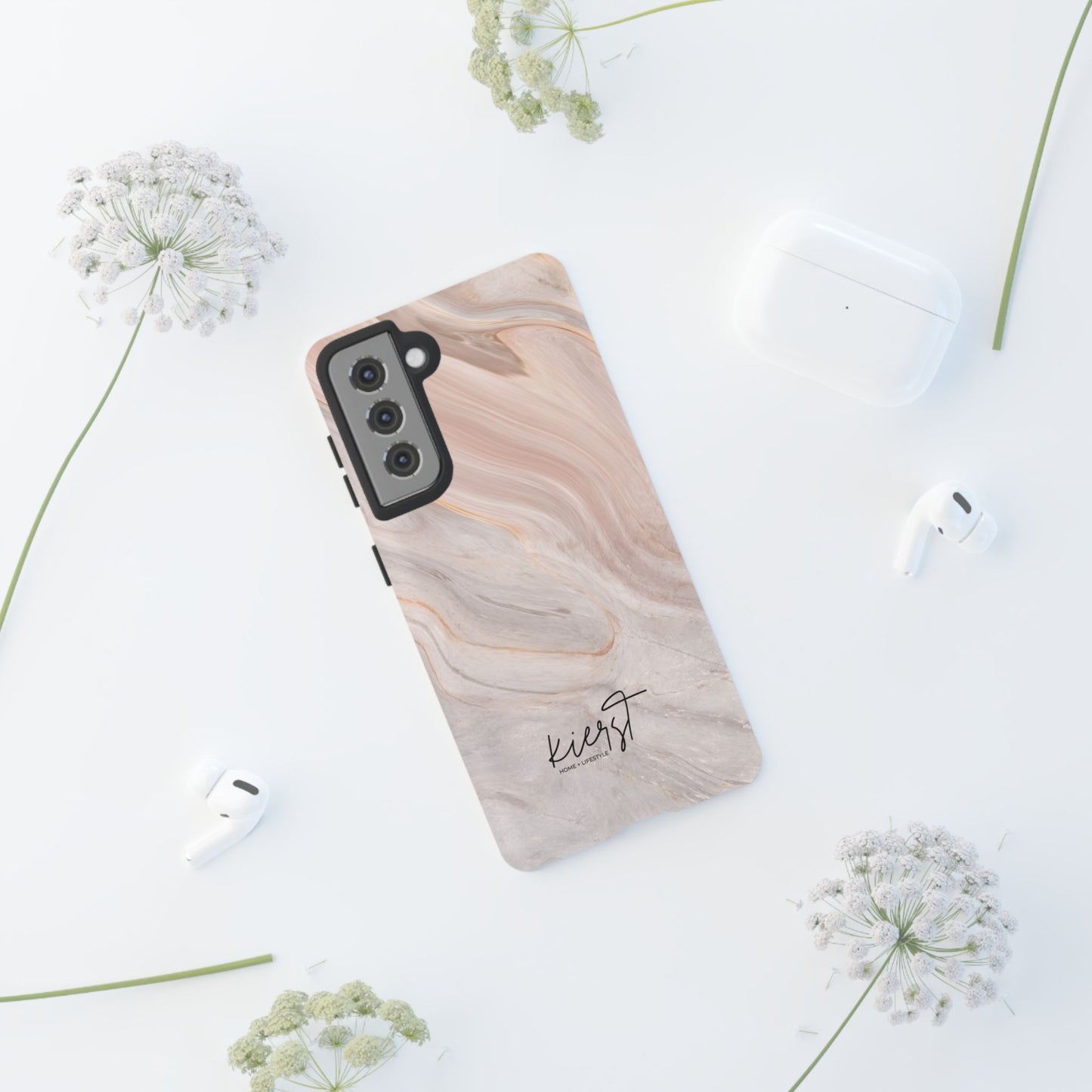 Blush Swirl Marble Samsung Galaxy Phone Case | Subtle Design, Timeless Tone