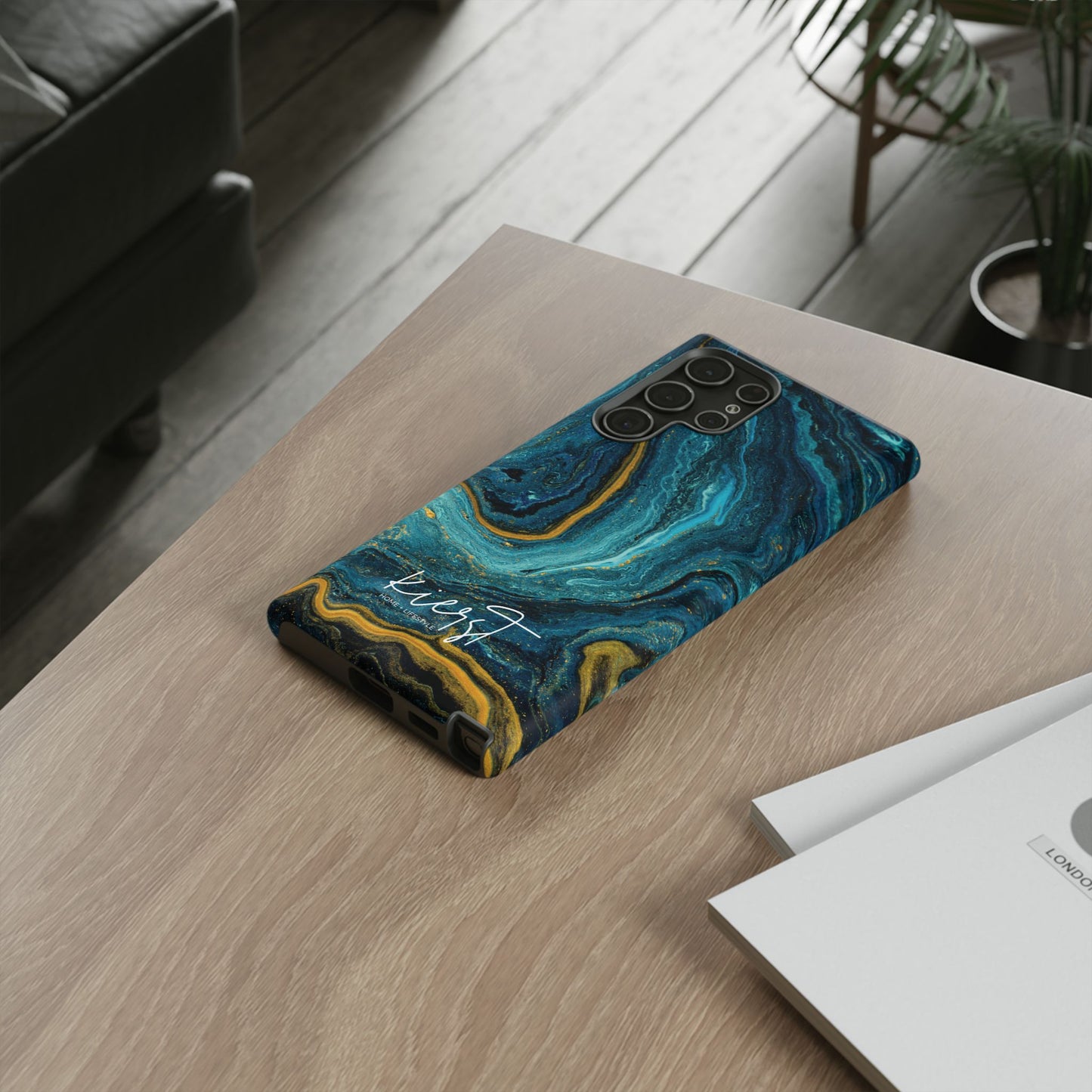 Gold & Teal Marble Samsung Galaxy Case | Swirled Depth Meets Everyday Edge