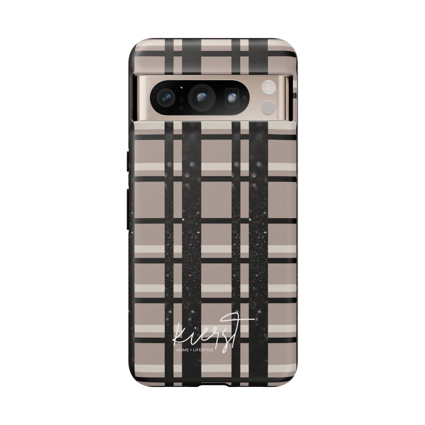 Elevated Neutrals Plaid Google Pixel Case | Taupe, Cream, & Black—Refined, Not Routine