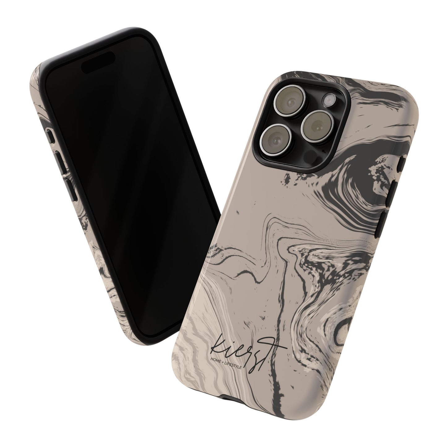 Cream, Grey, and Taupe Marble iPhone Case | A Bold Neutral Grounded in Softness