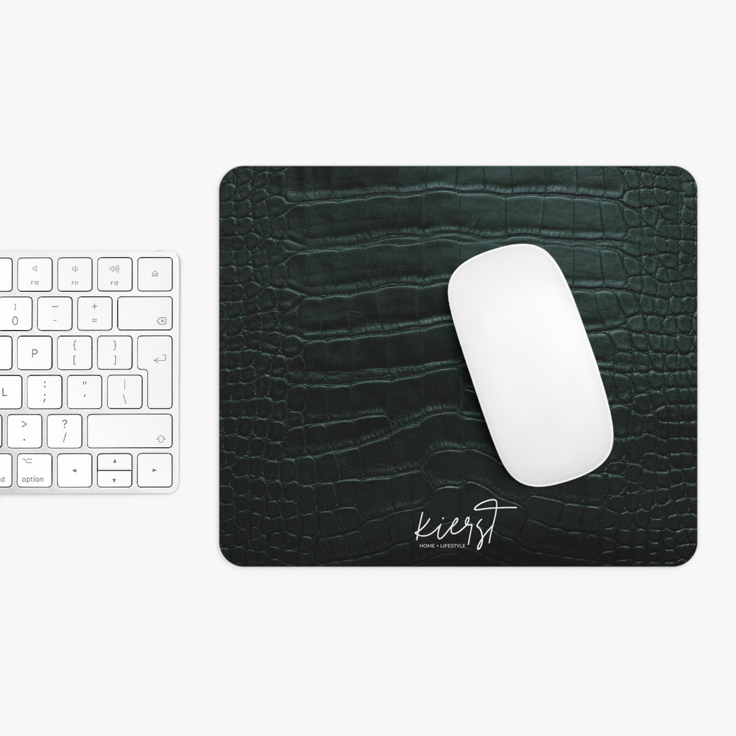 Luxurious Leather-Look Mouse Pad - Stylish Desk Accessory for Home and Office Emerald Crocodile