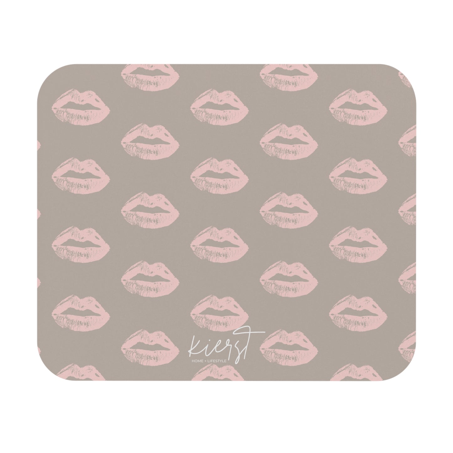 Pillow Talk-Inspired Lip Print Mouse Pad – Oat & Blush