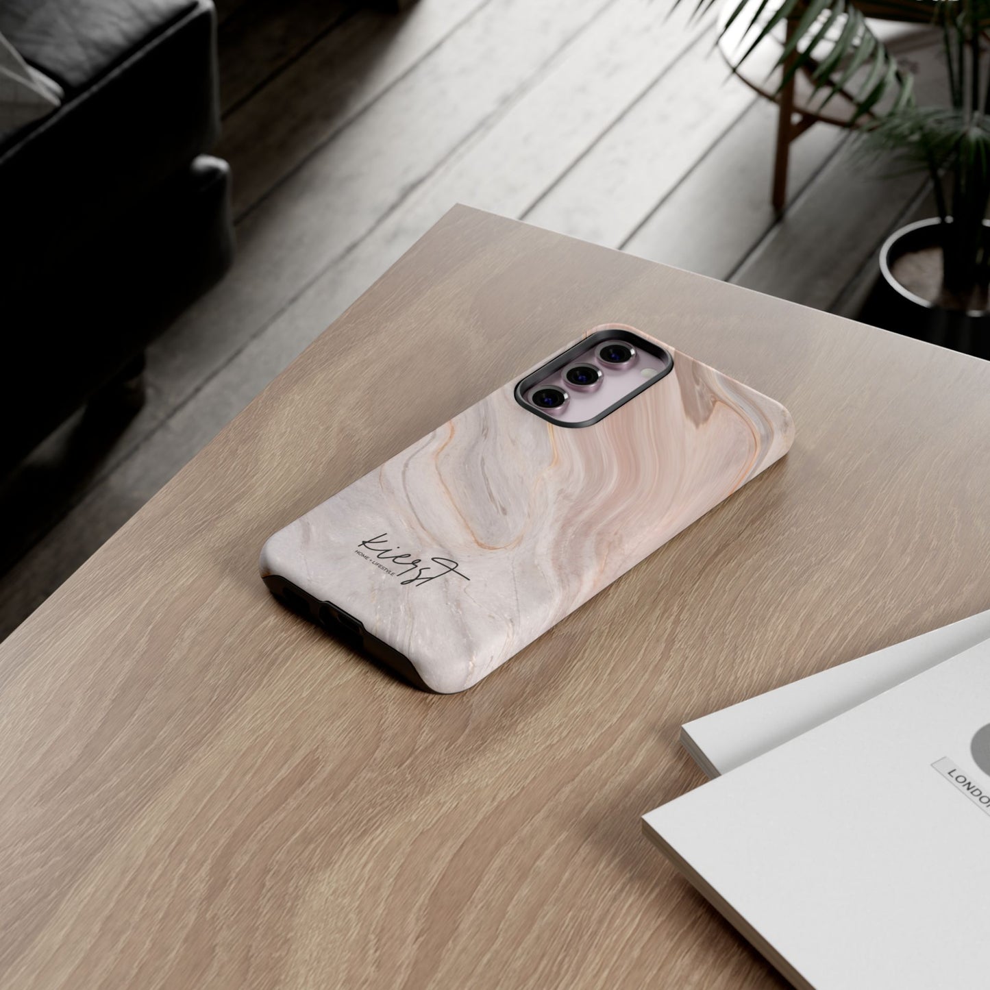 Blush Swirl Marble Samsung Galaxy Phone Case | Subtle Design, Timeless Tone