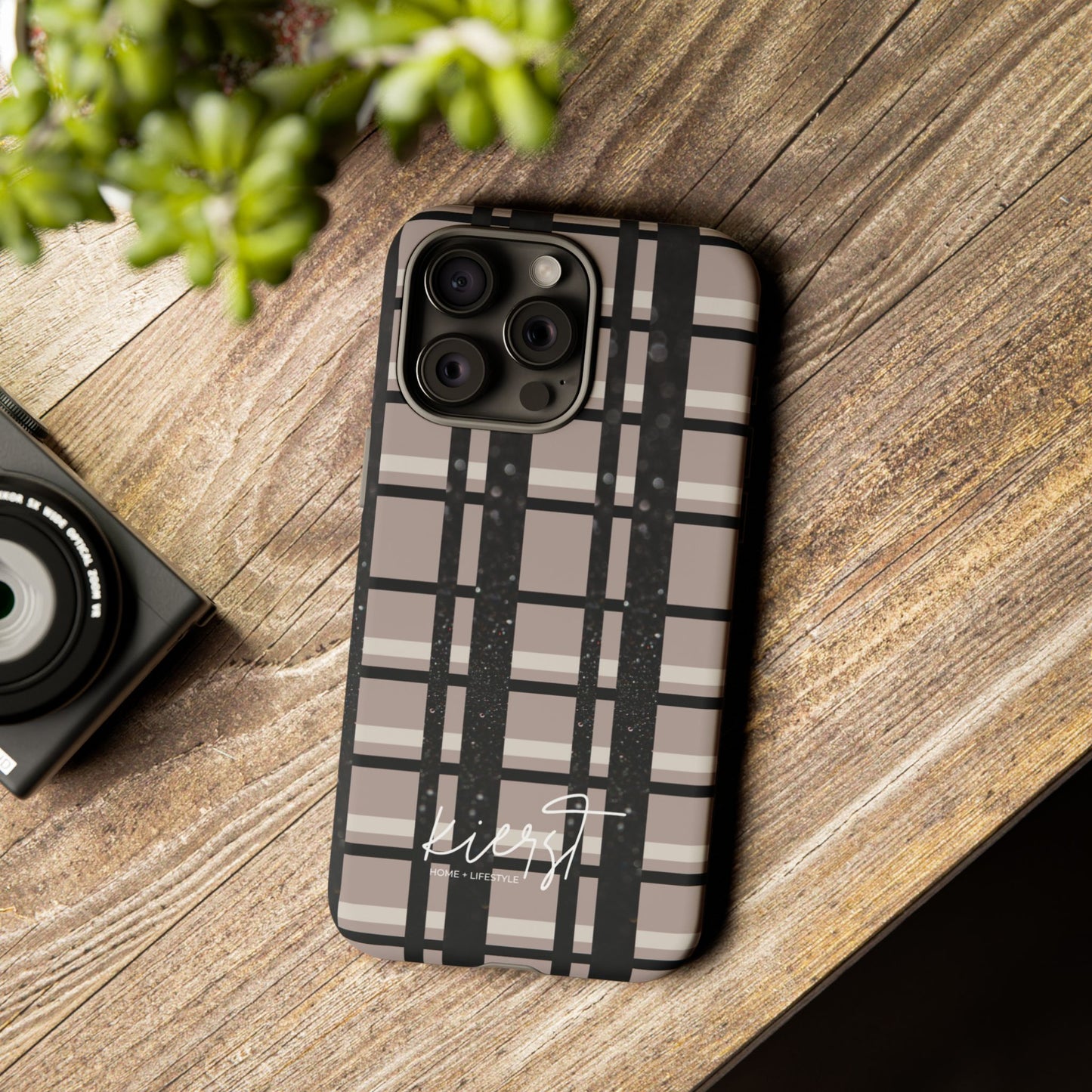 Elevated Neutrals Plaid iPhone Case | Classic Pattern, Modern Contrast