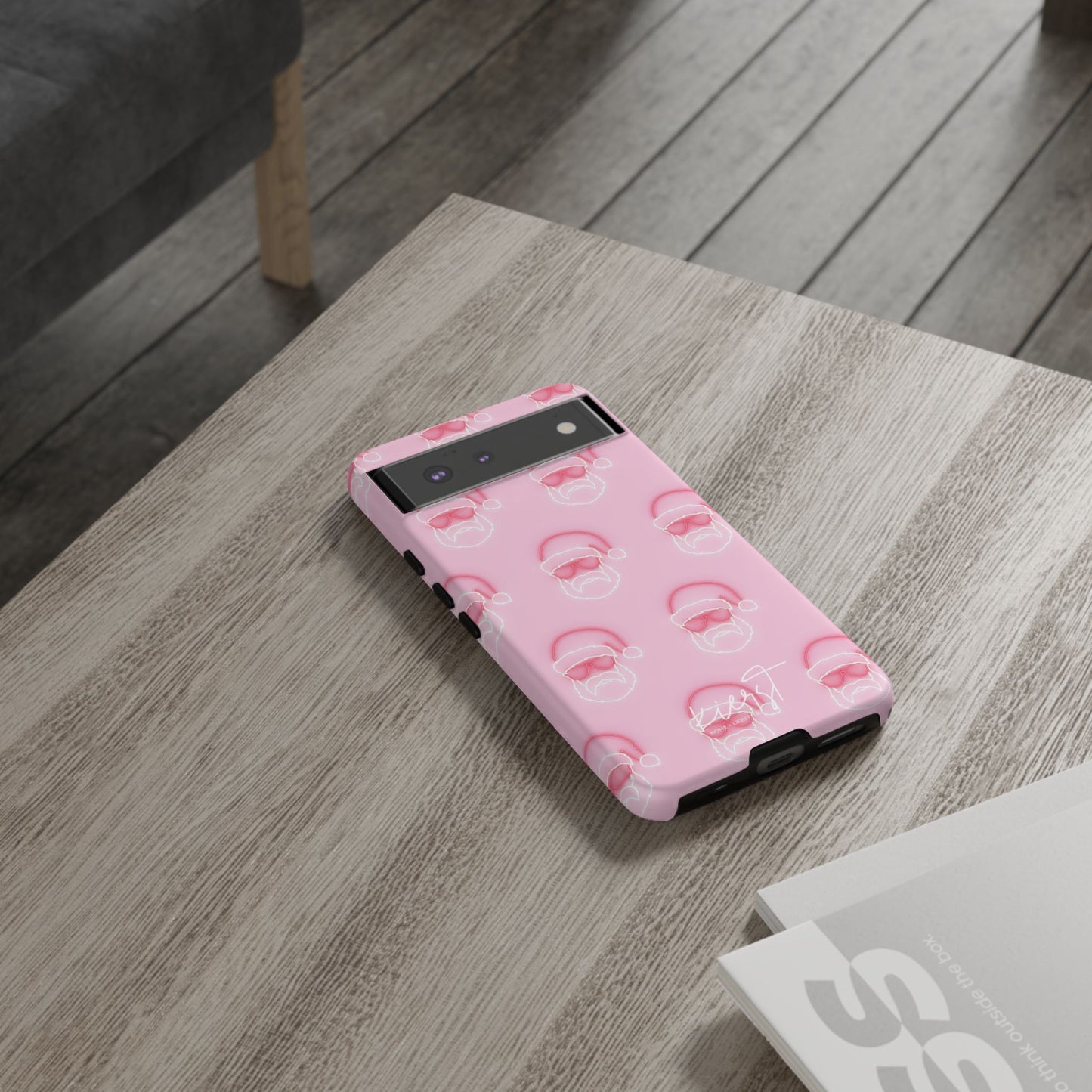 Holiday 25 Neon Sign Santa on Pink Google Pixel Phone Case