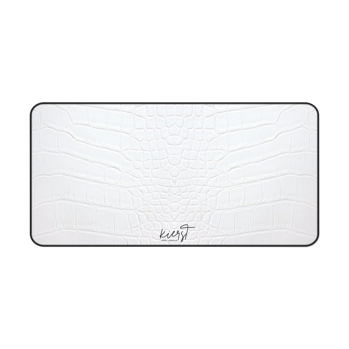 White Alligator Print Desk Mat | Luxe Minimalist Workspace Upgrade